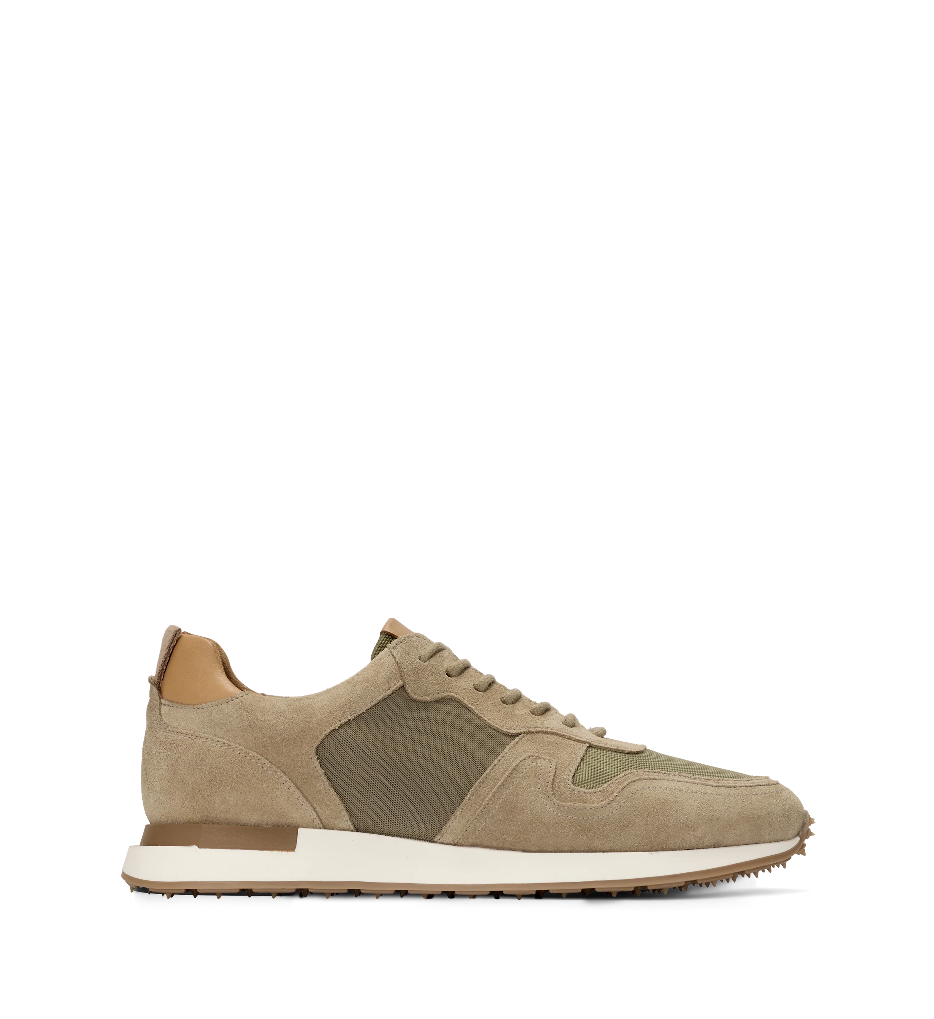 Actinium Light Green Mesh & Suede Men's Sneakers