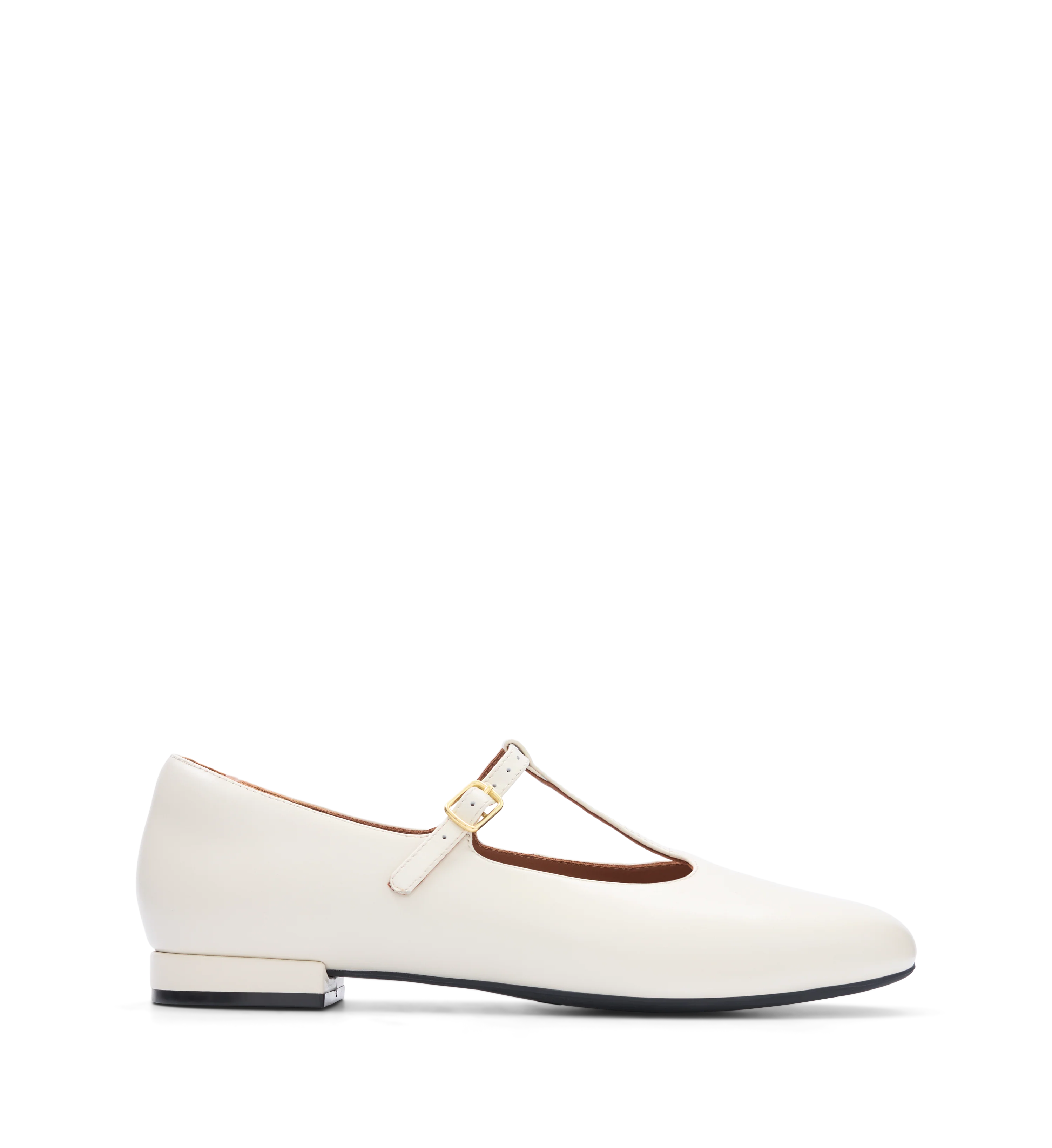 Woodhen Ecru Leather Ballet Flats