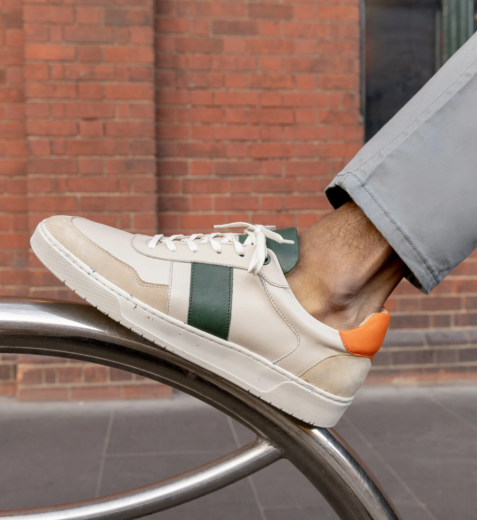 Caesium Ecru Leather Sneakers