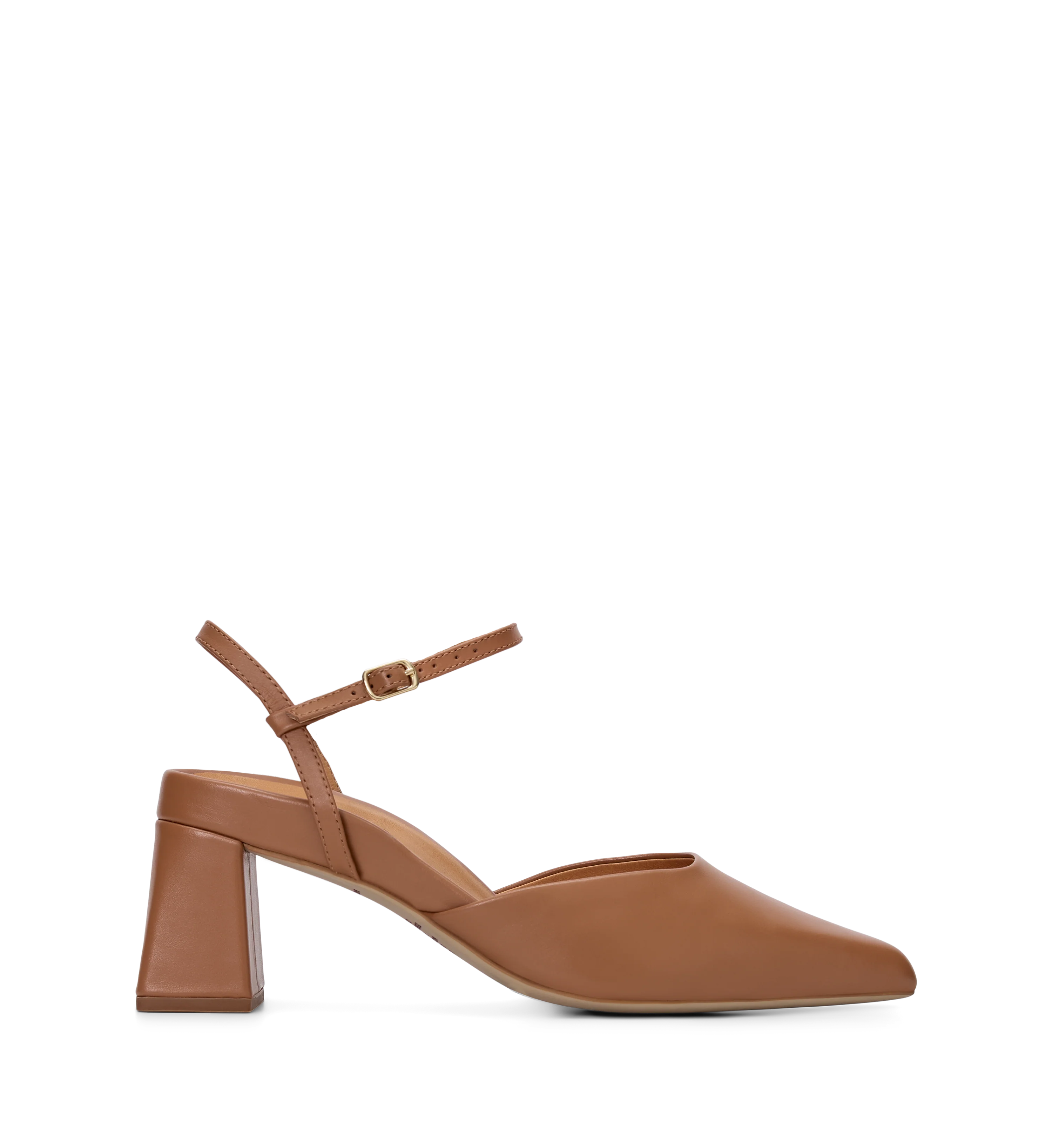 Calandra Light Tan Leather Low Heels