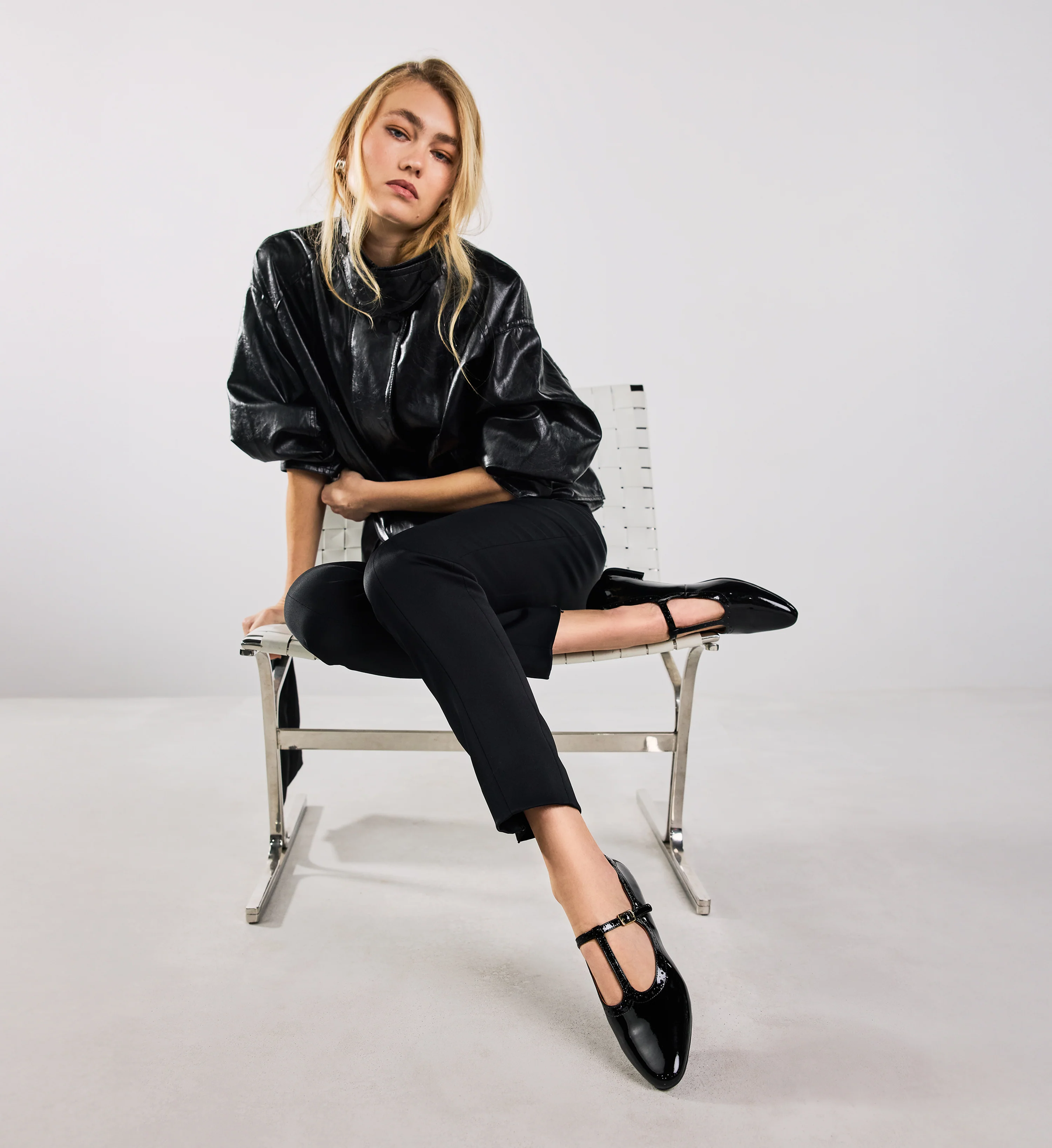 Alca Black Patent Leather Ballet Flats