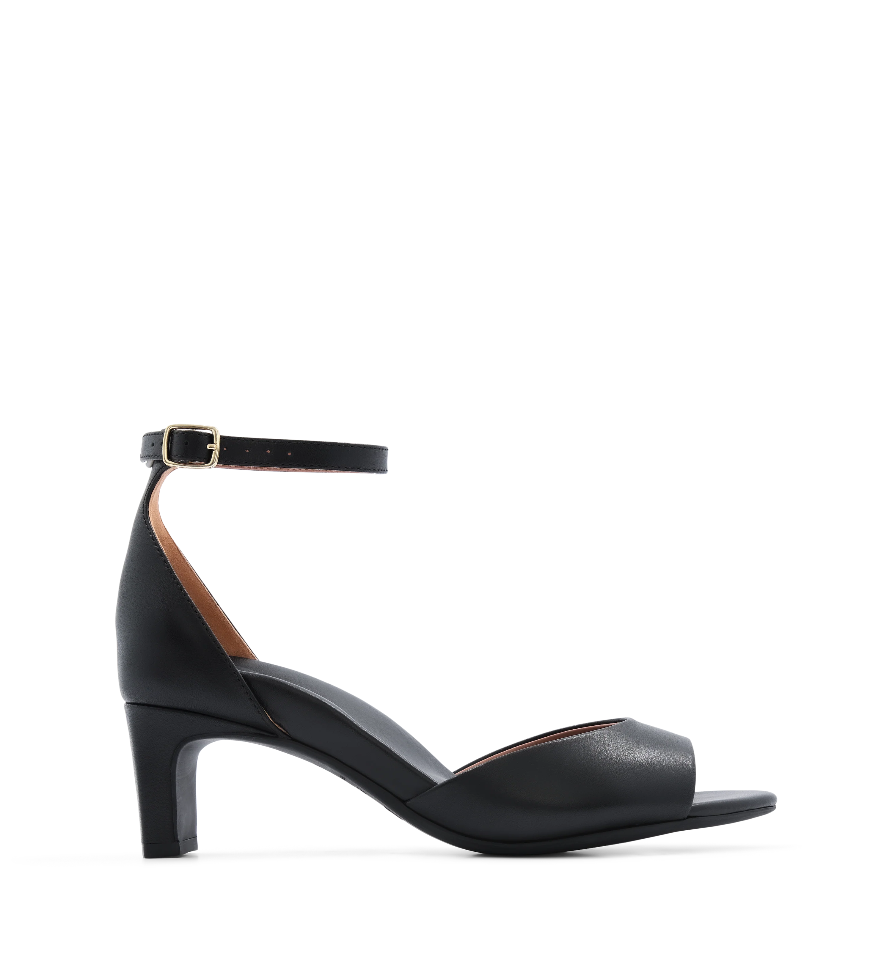 Sula Black Leather Low Heels