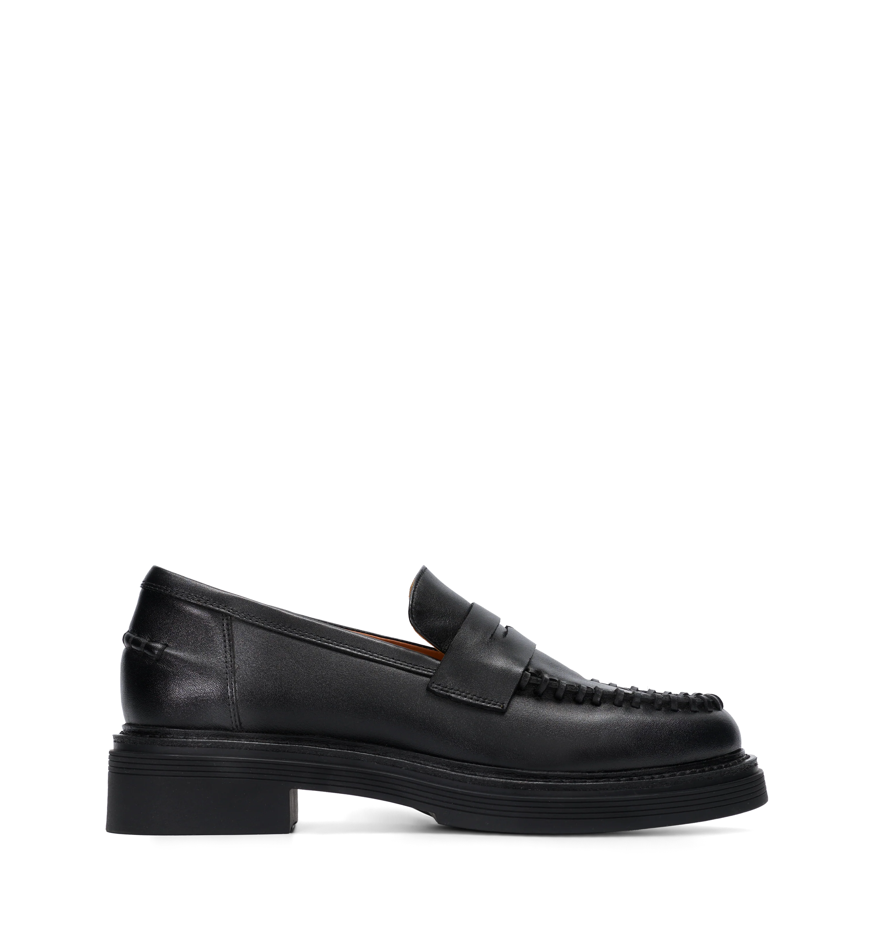 Waxwing Black Leather Loafers