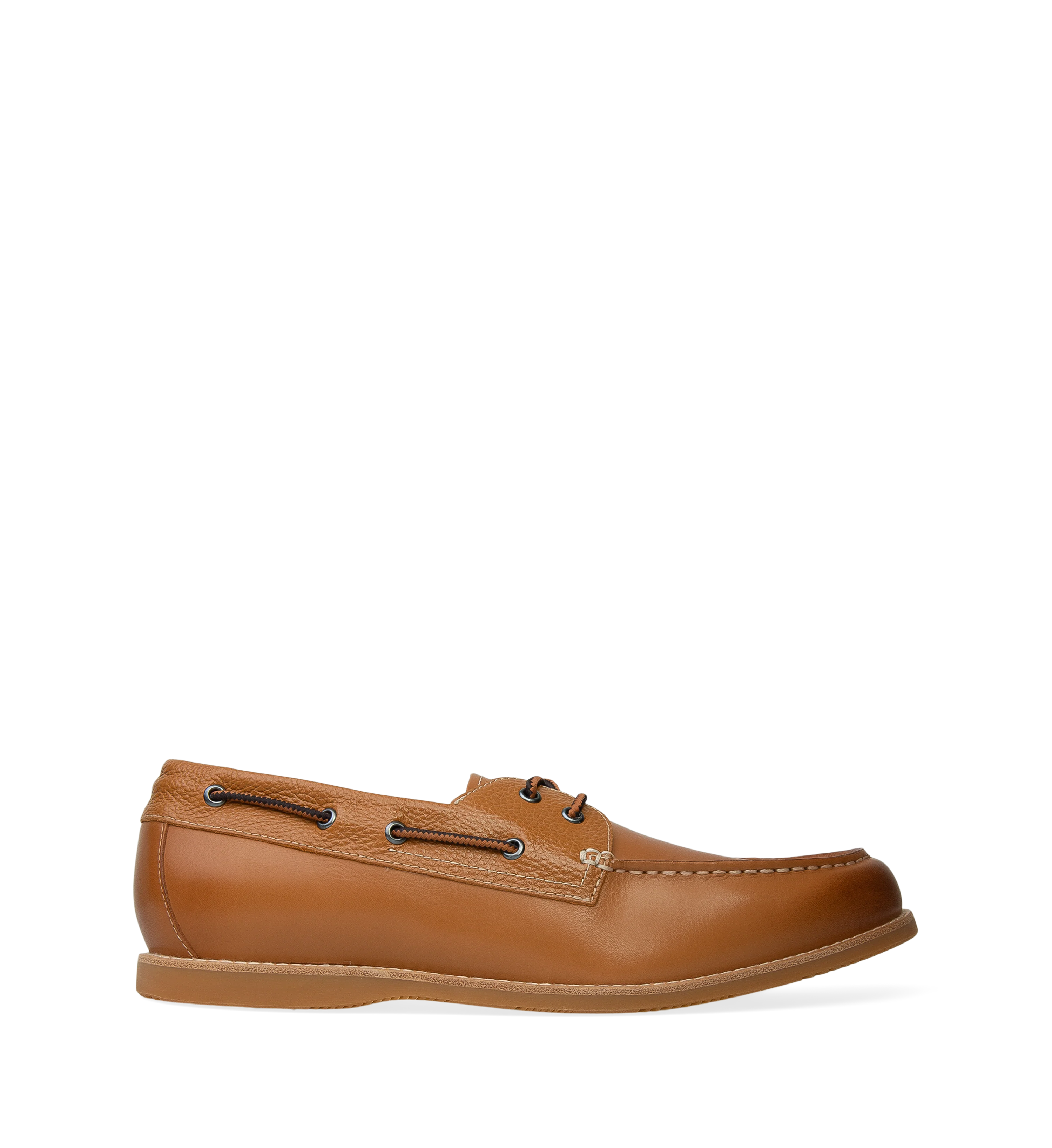Polonium Tan Leather Boat Shoes