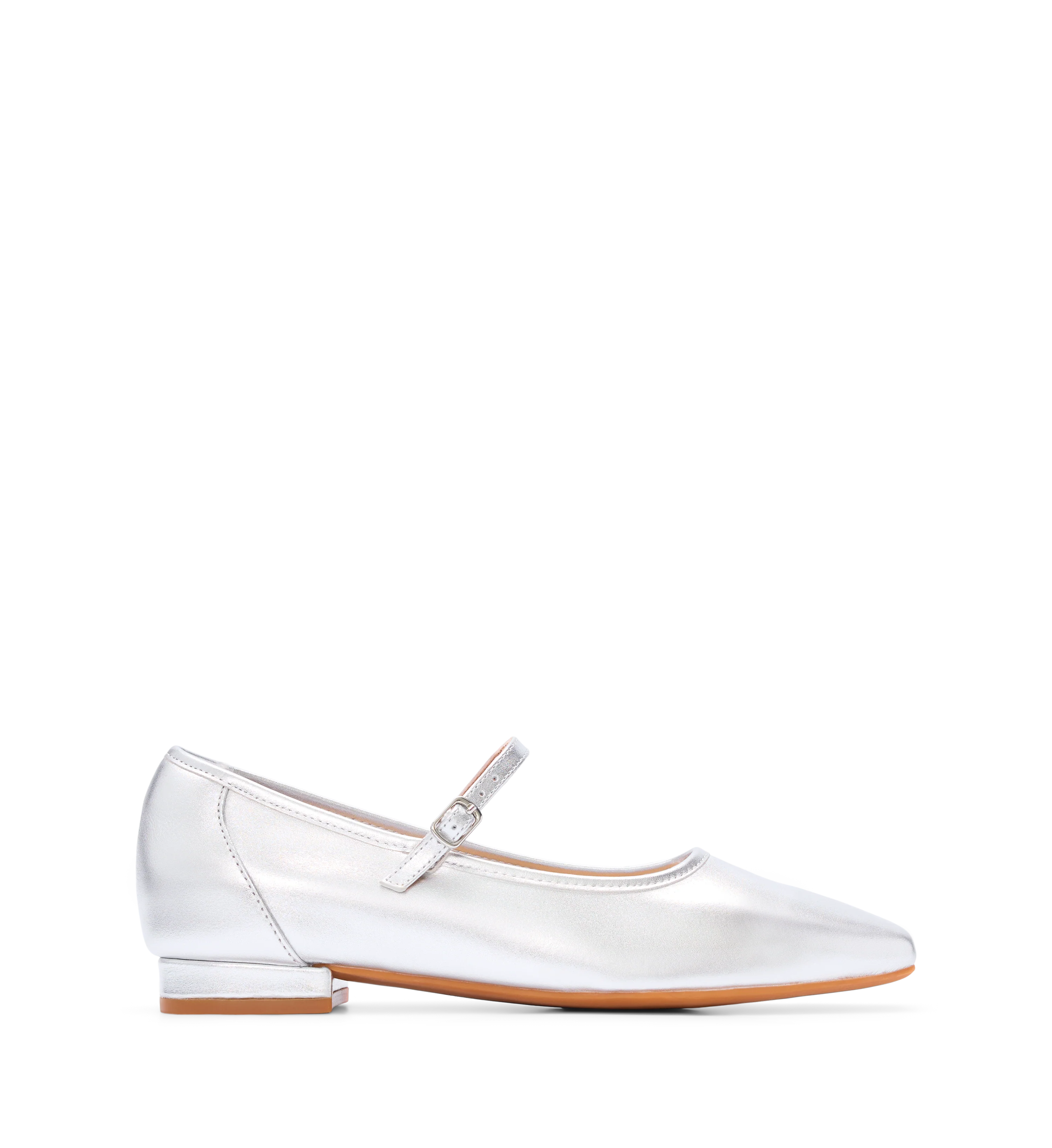 Surfbird Silver Leather Ballet Flats