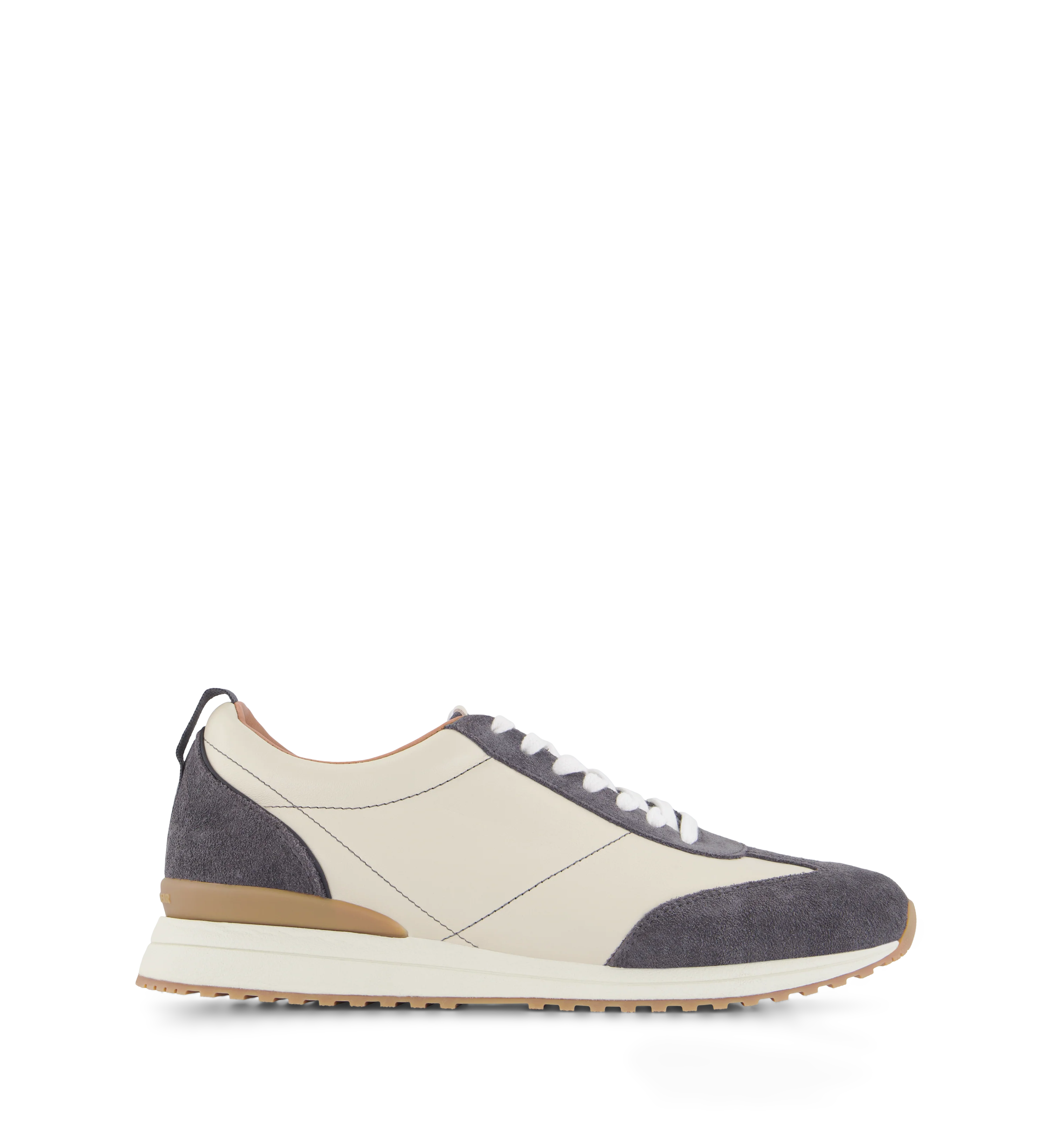 Saker 2 Ecru & Dusk Blue Leather Sneakers