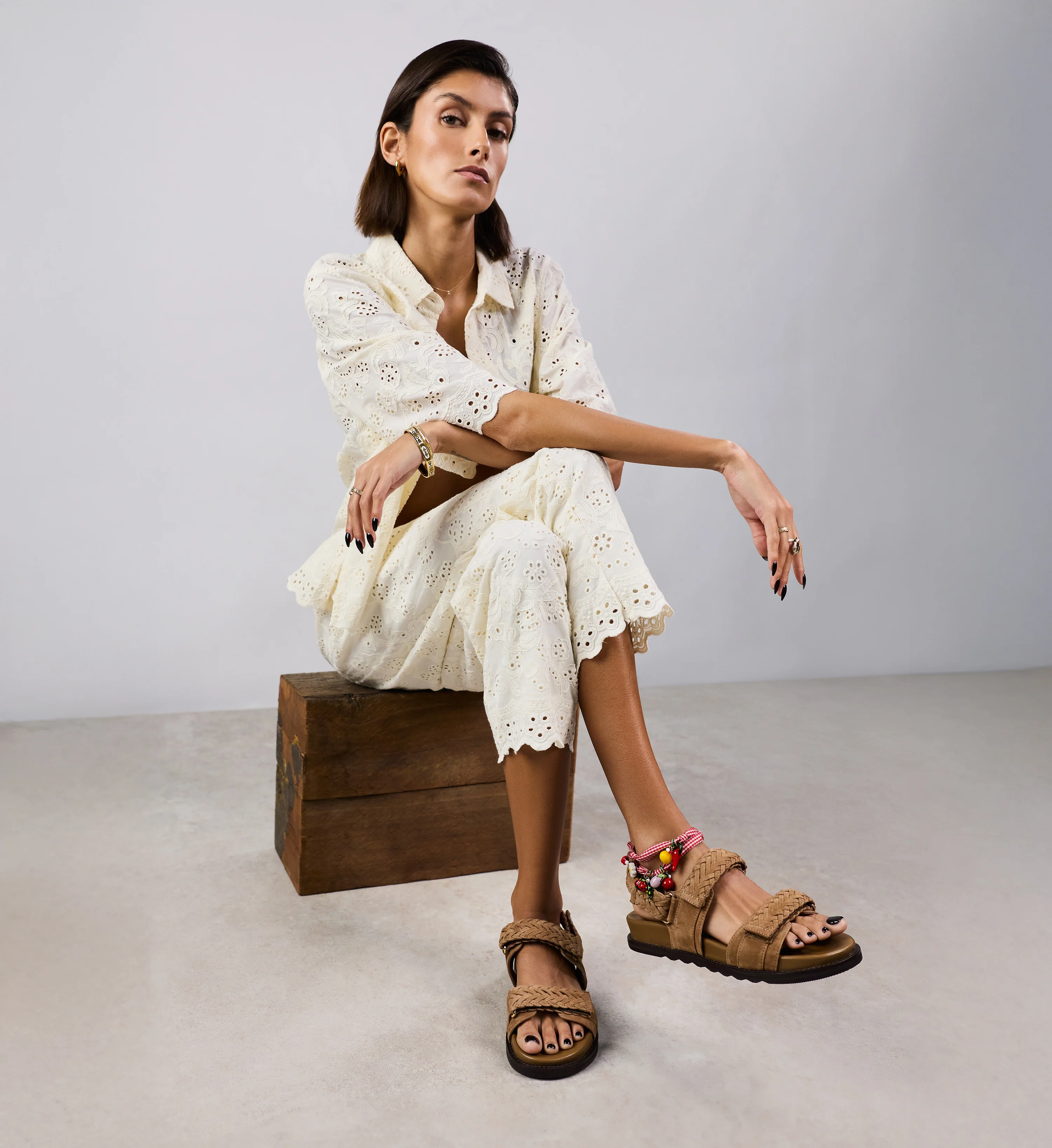 Cygnet Coffee Tan Suede Chunky Sandals