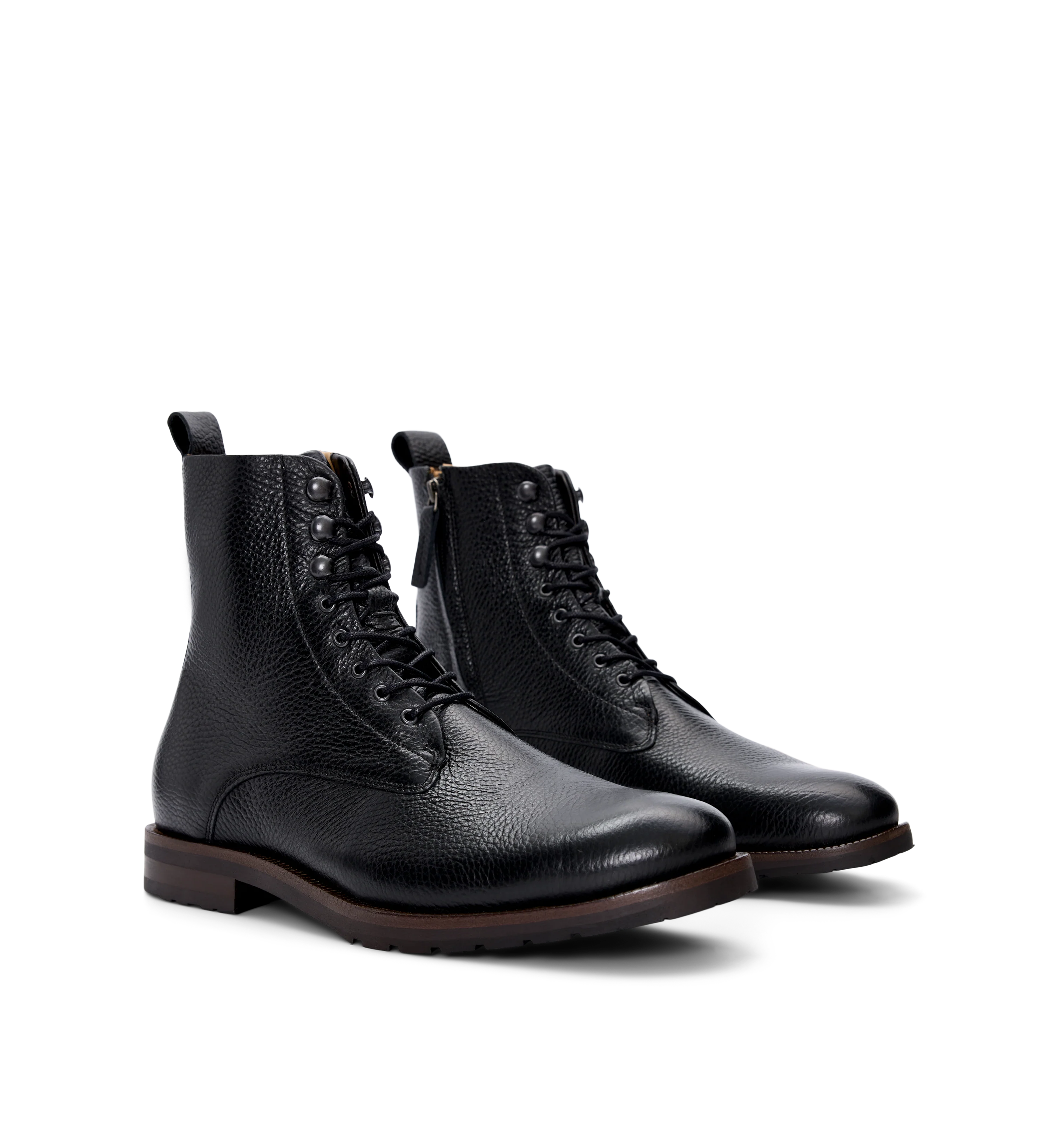 Argon Black Pebbled Leather Boots