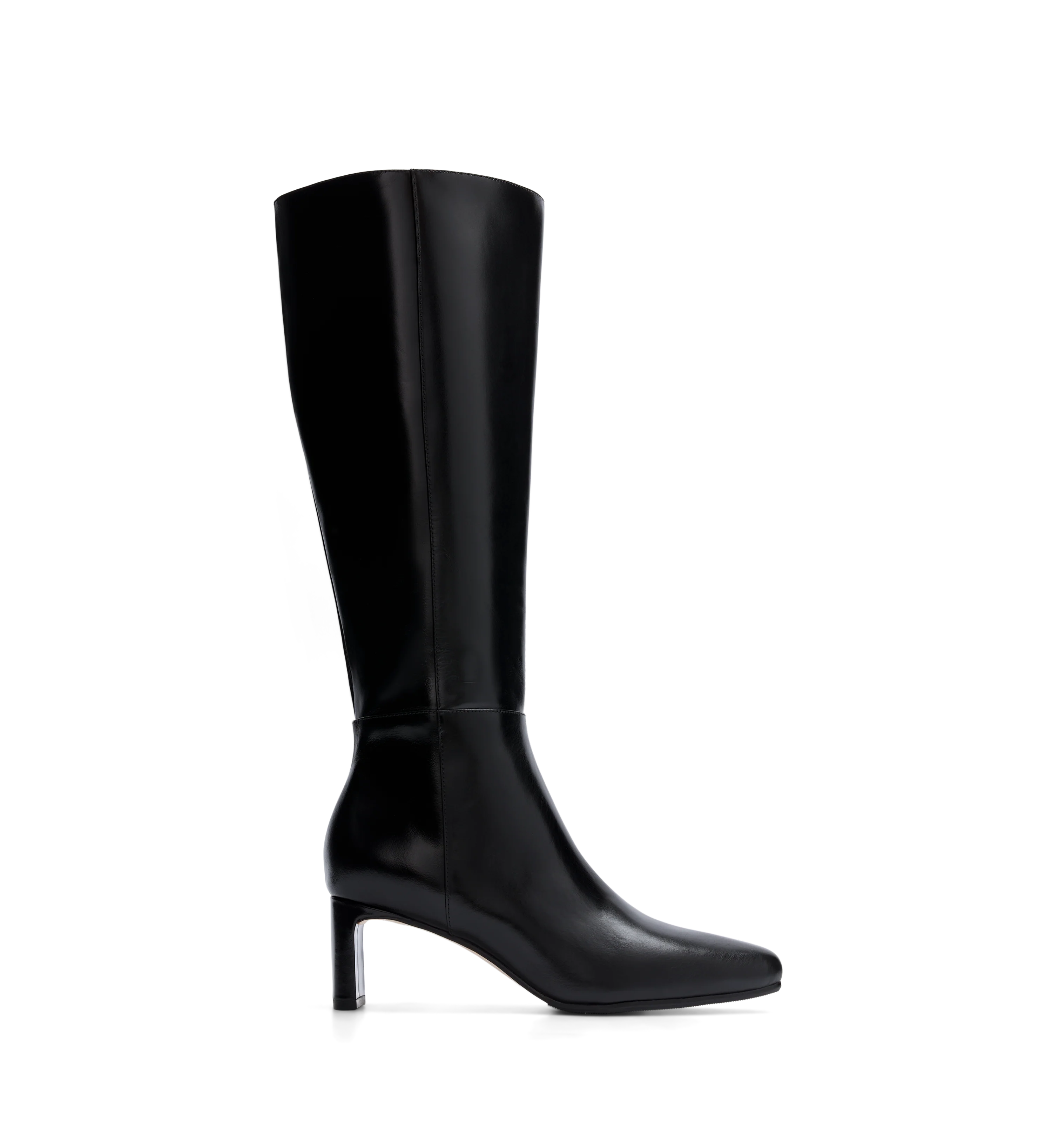 Cacique Black Boxed Leather Knee High Boots