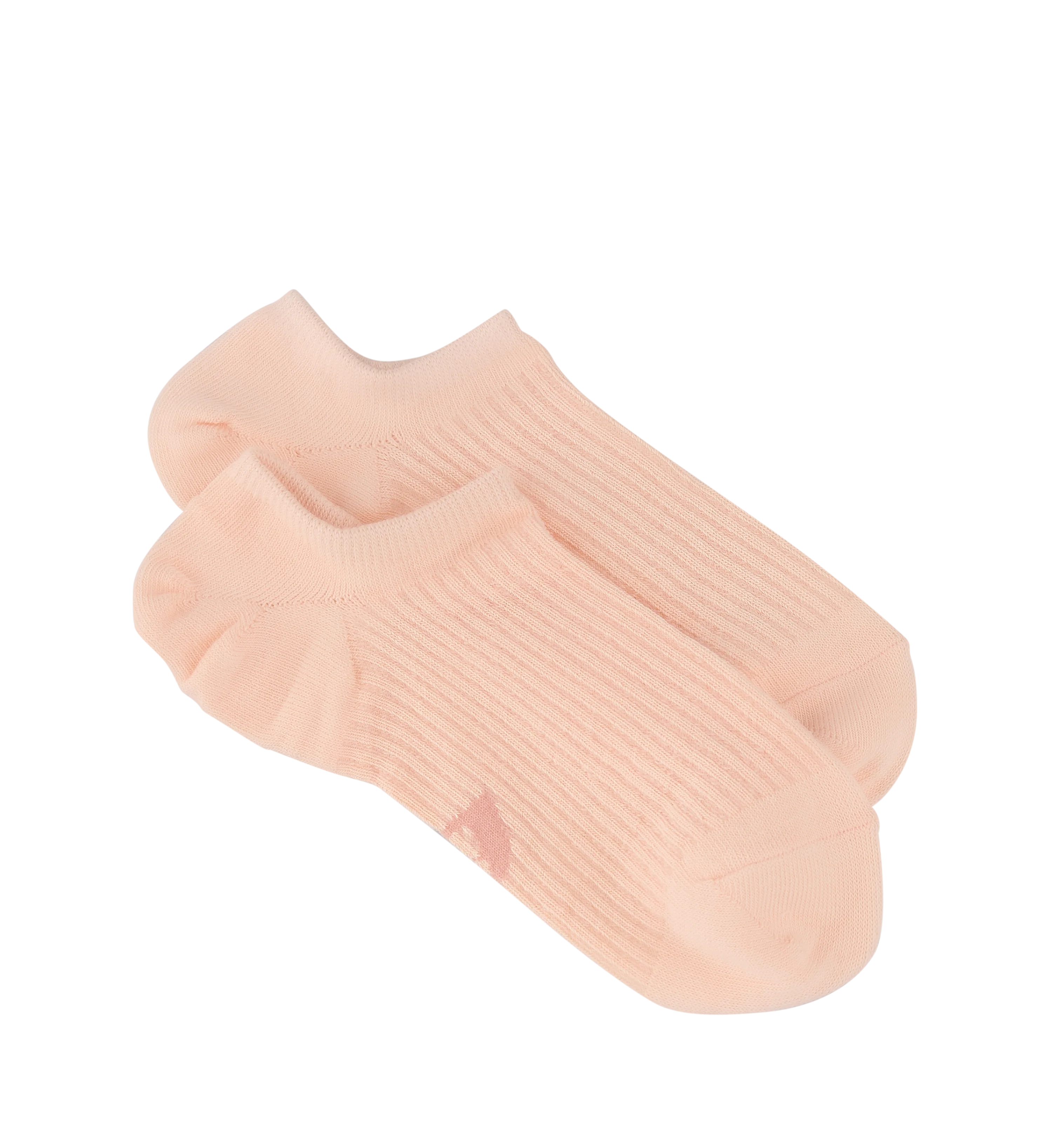 Womens Invisible Socks 3pk Peach Cotton Blend