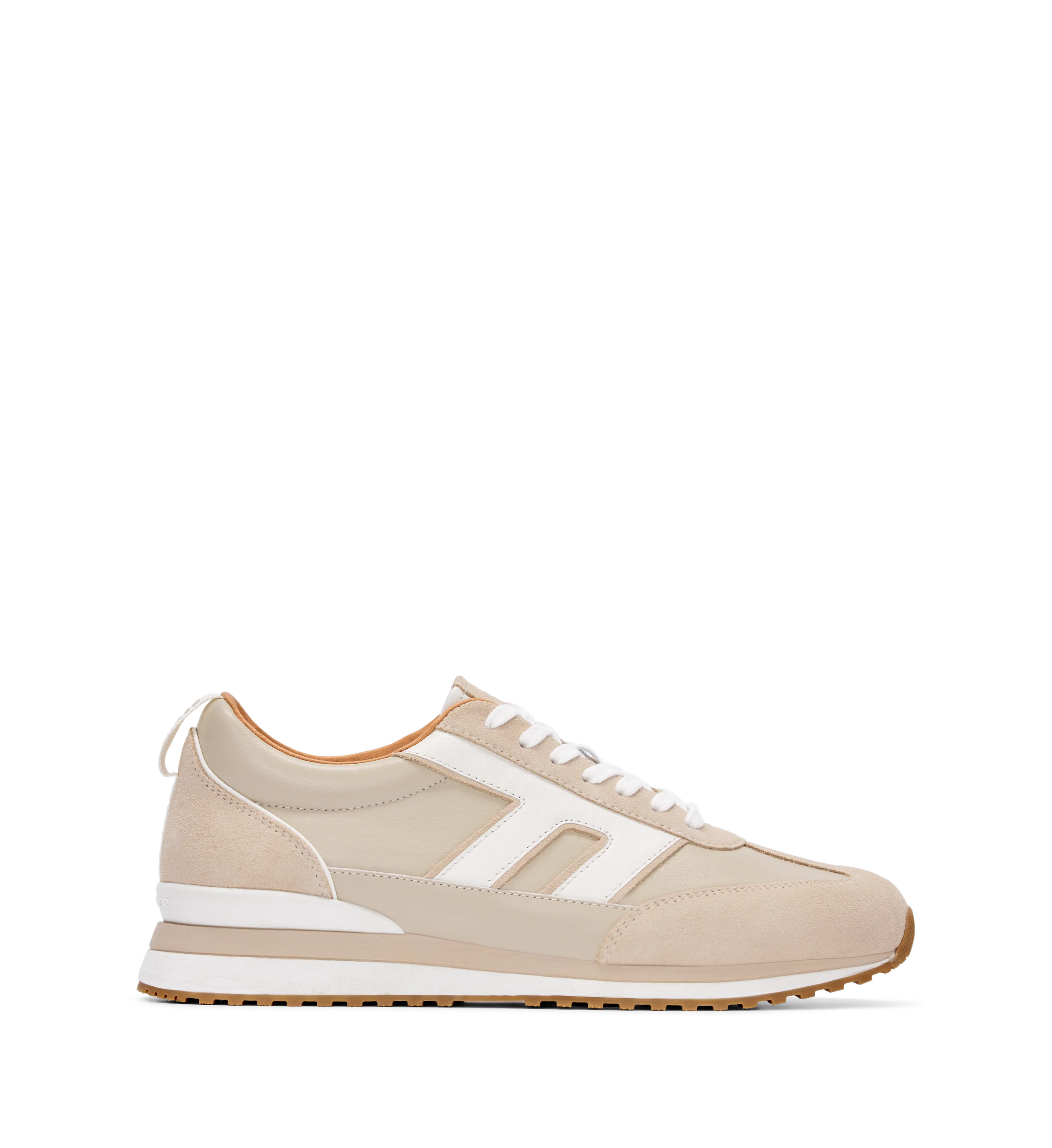 Stork Beige Leather & Suede Sneakers