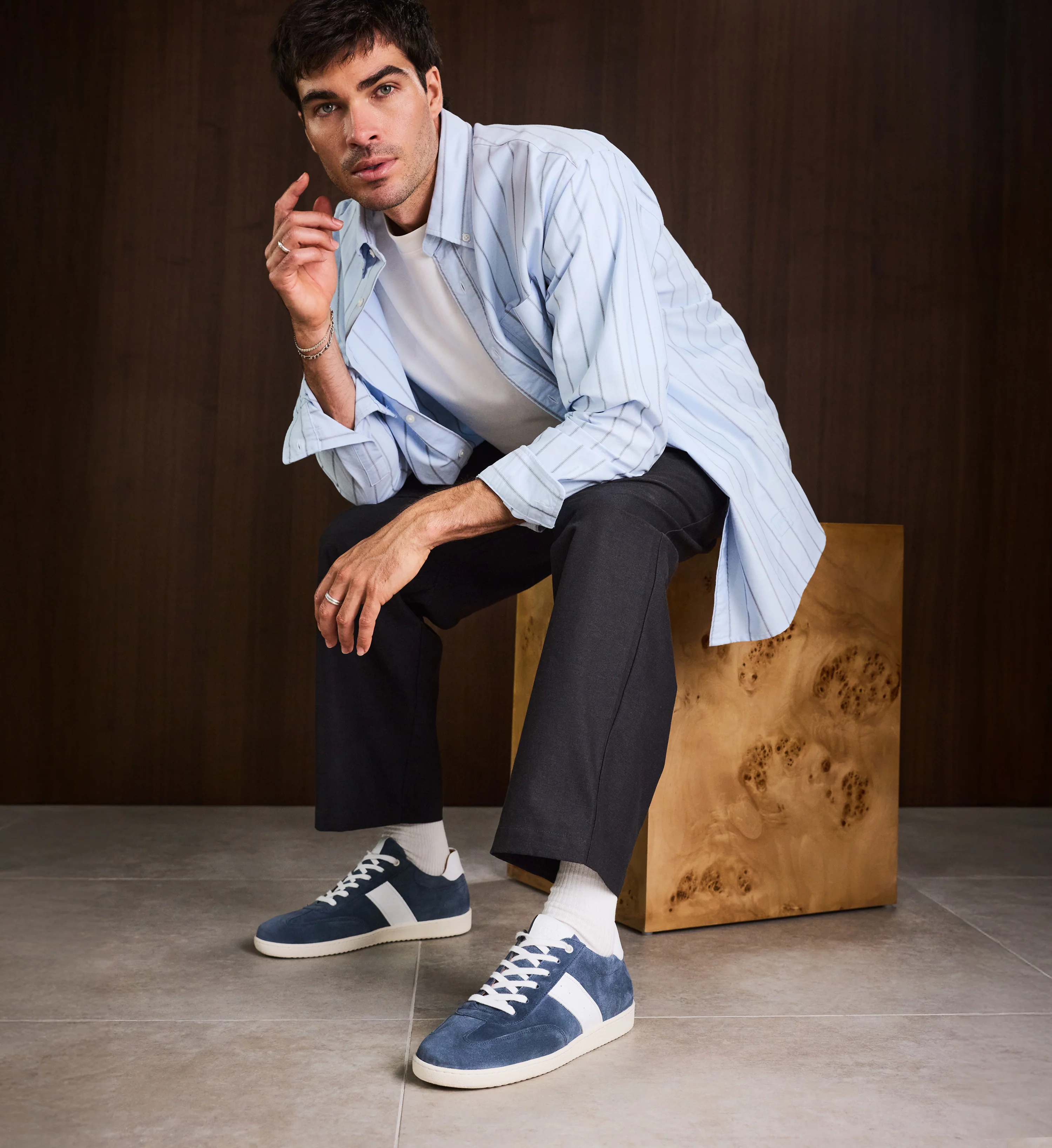 Holmium Slate Blue Suede Men's Sneakers