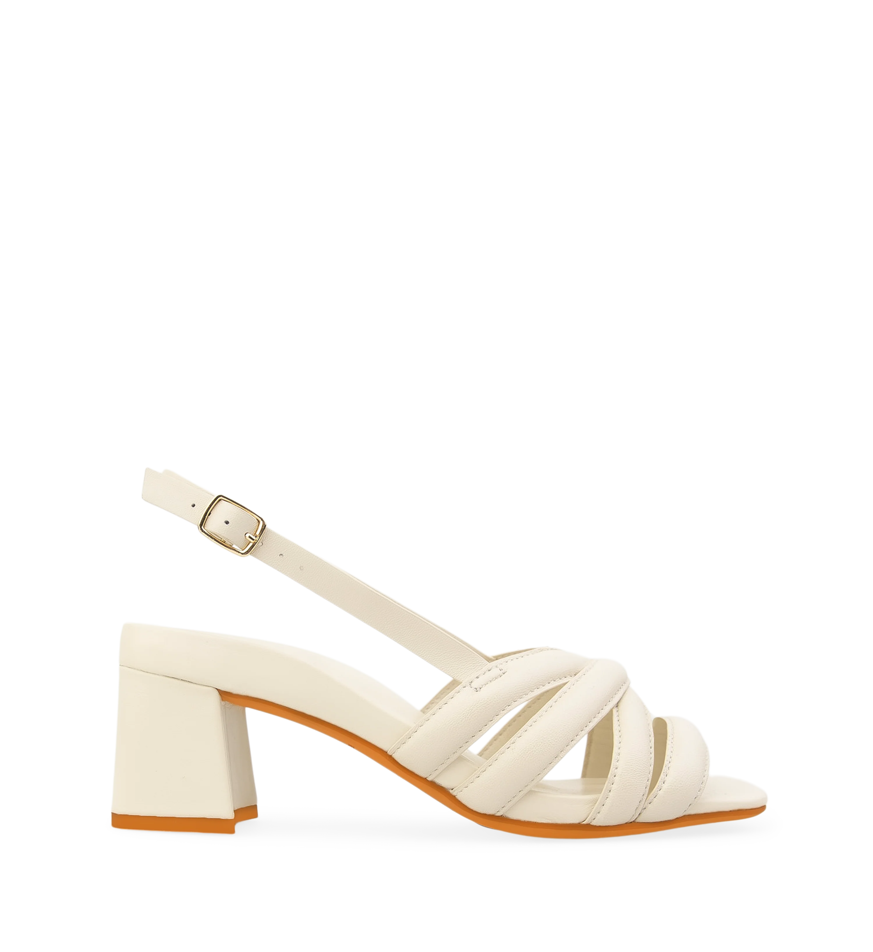 Mandanga Off White Leather Low Heels