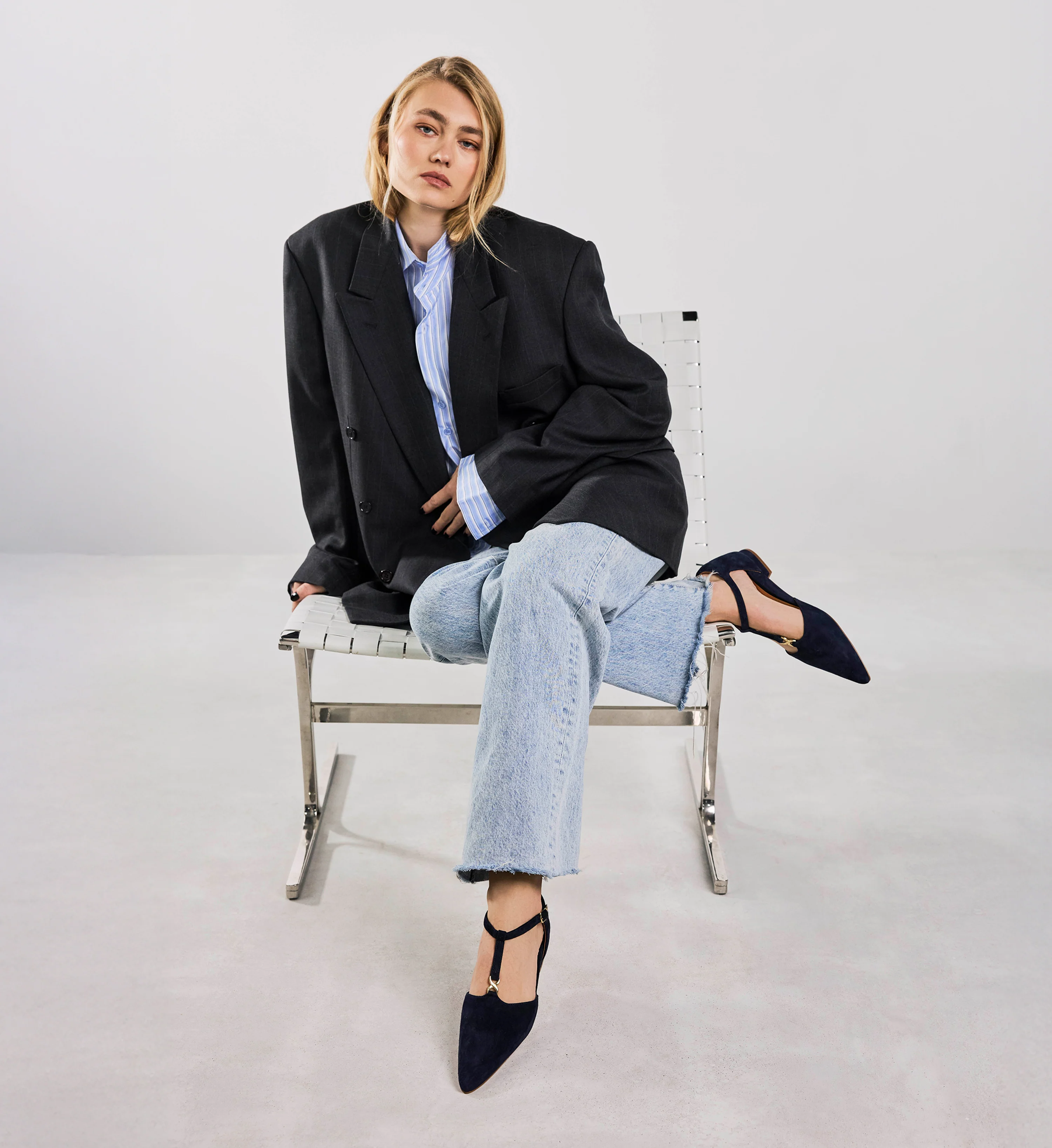 Avocet Navy Suede & Hardware Flats