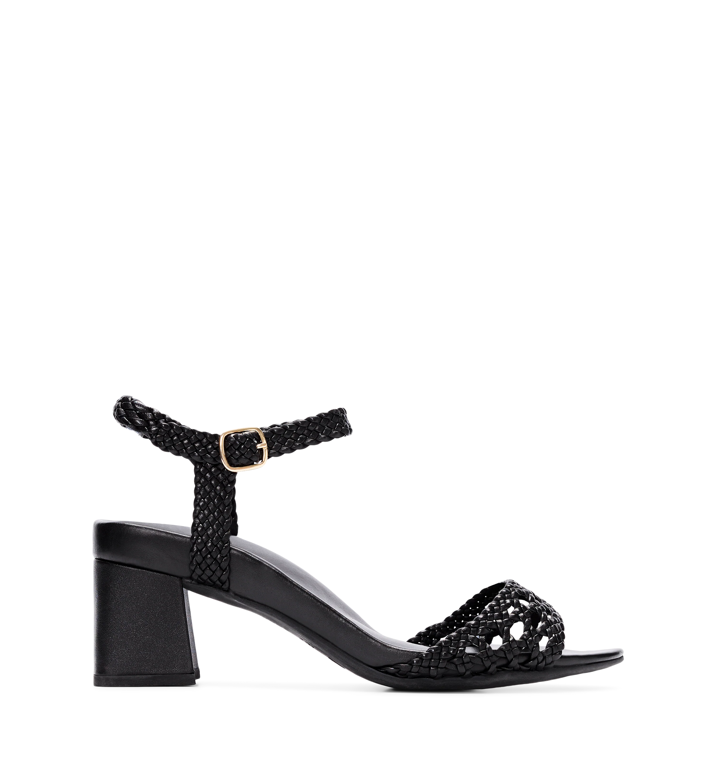 Geomalia Black Leather Low Heels