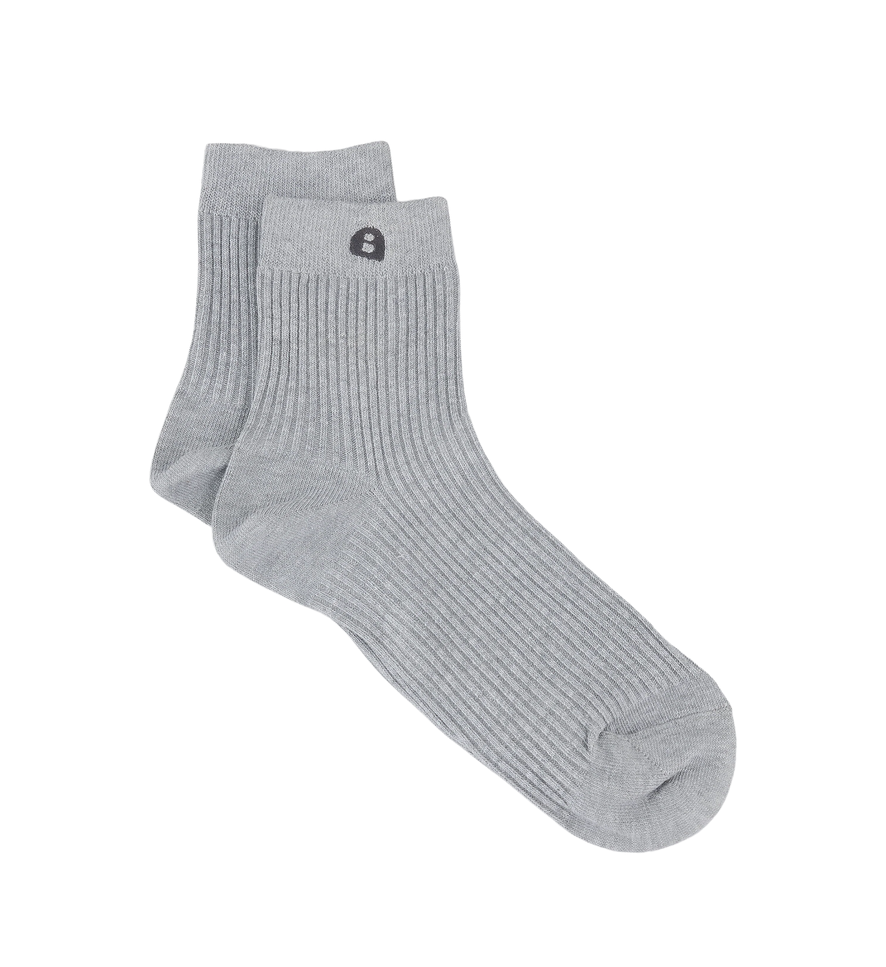 Womens Sneaker Socks 2pk Grey Marle Cotton Blend
