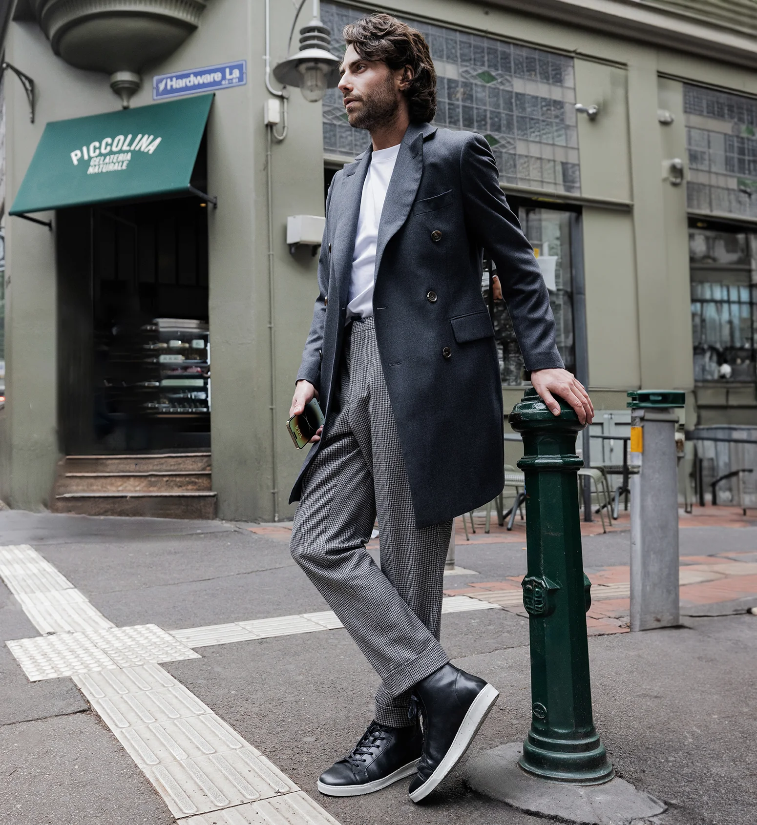 Fermium Black Leather Sneakers