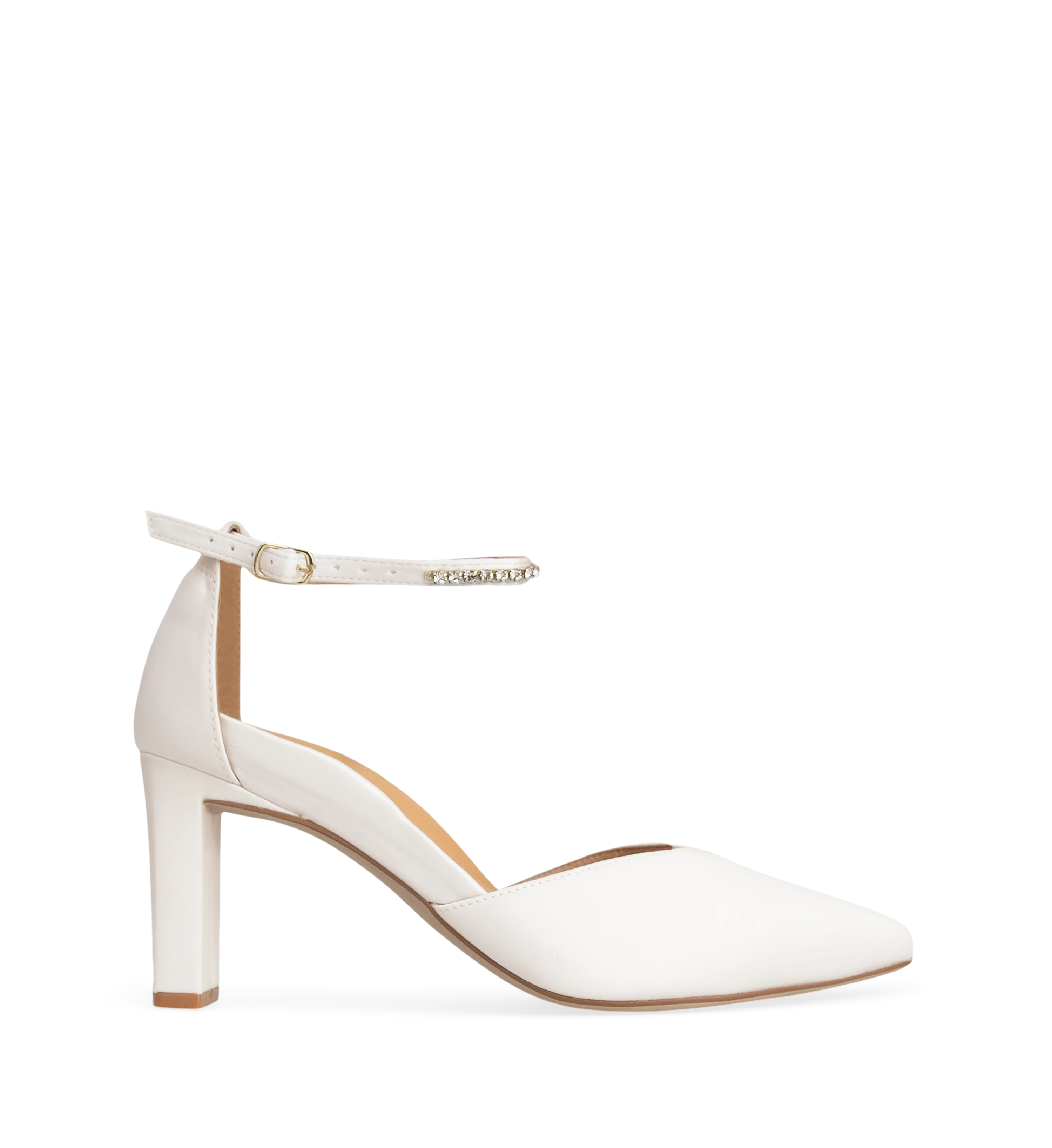 Pewee White Satin High Heels