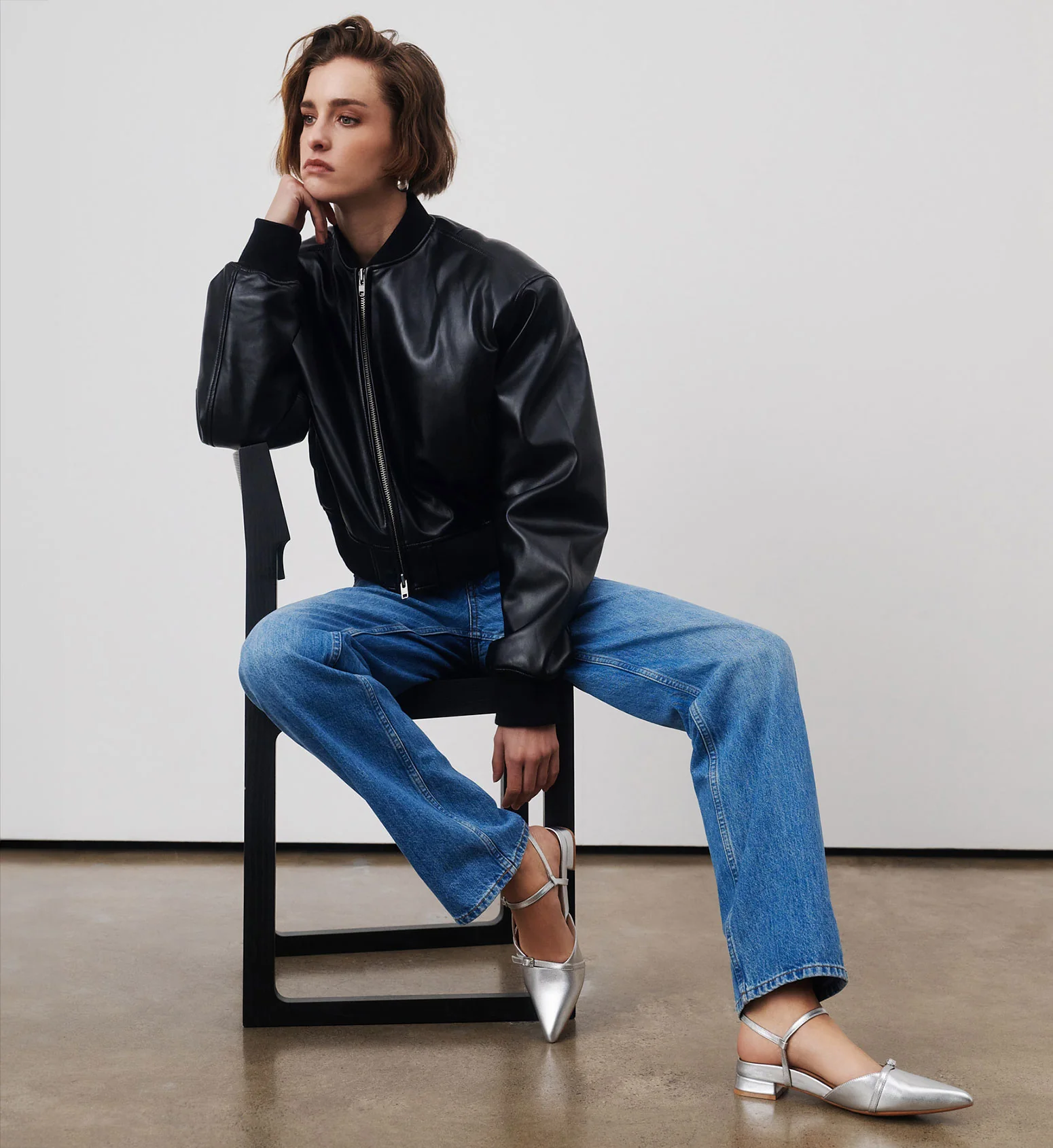 Firecrown 2 Silver Leather Flats