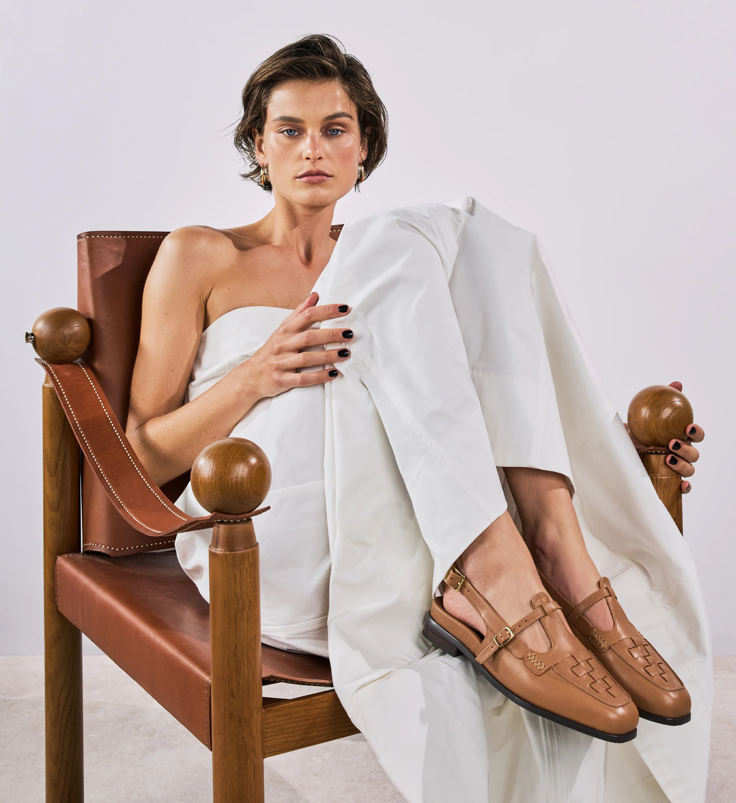 Eclectus Tan Leather Flats