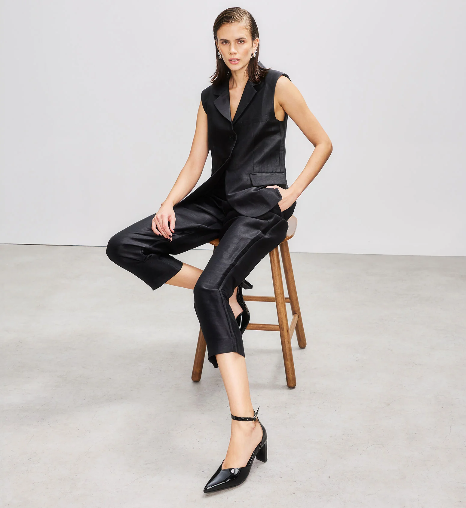 Korimako Black Patent Leather High Heels