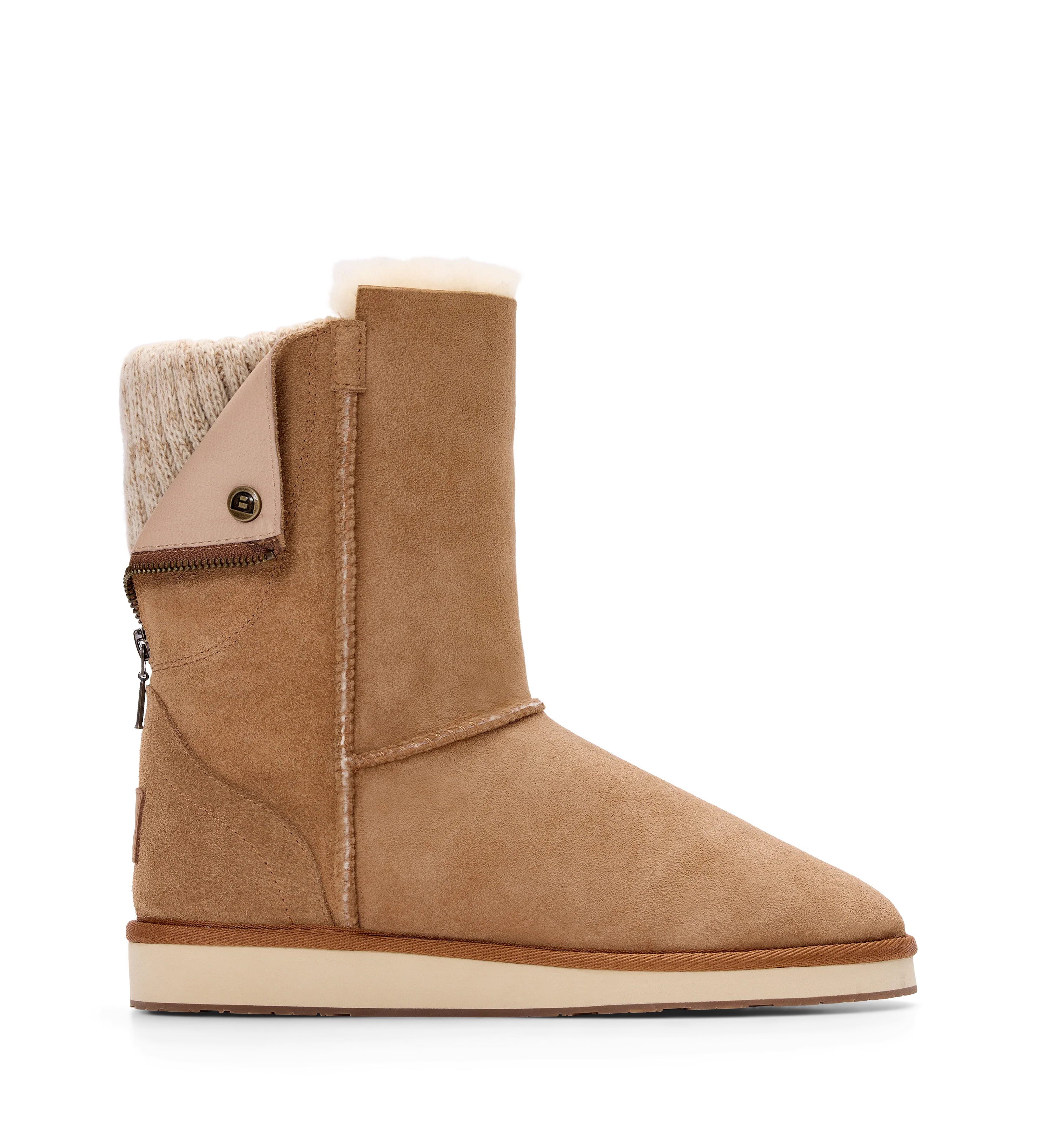 Gosling Knitted Home Boot Chestnut Sheepskin Slipper Boots