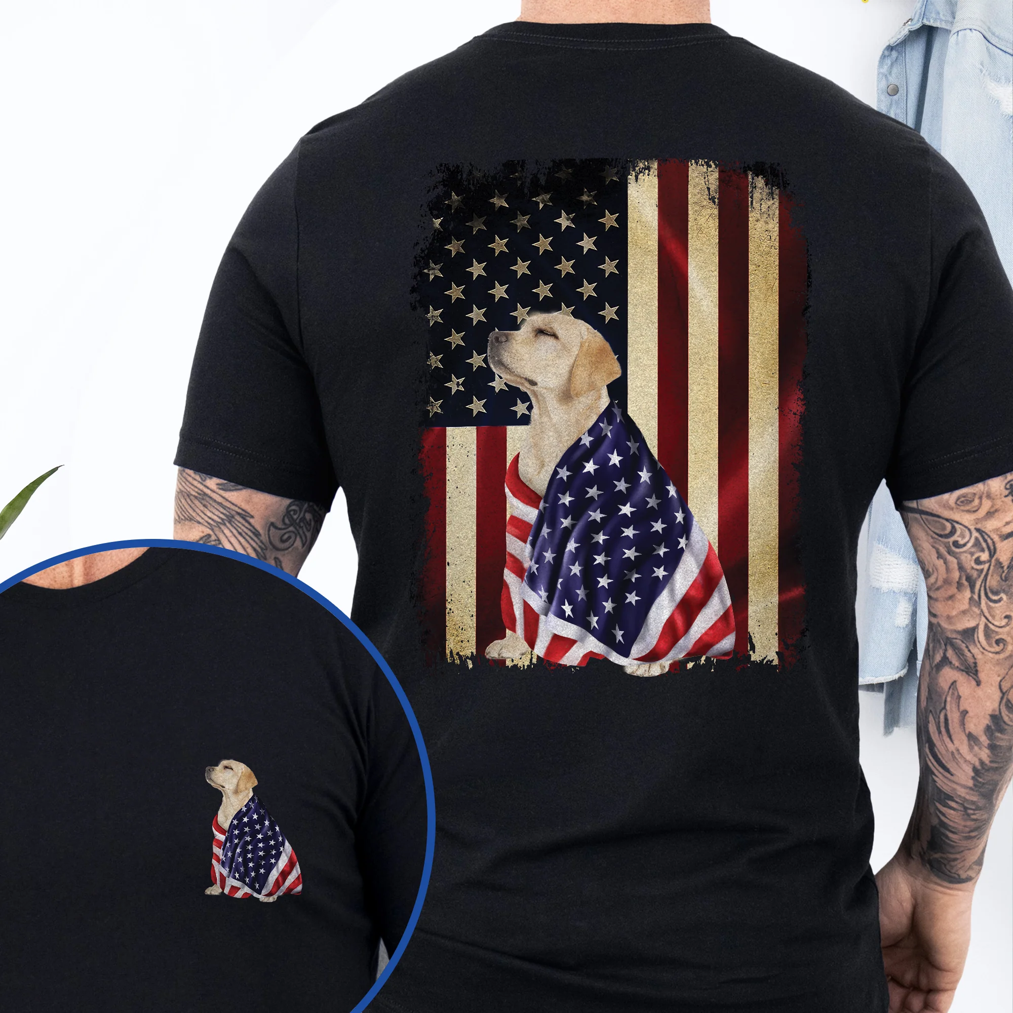 Labrador Retriever American Patriot T-Shirt Wrapped in Glory