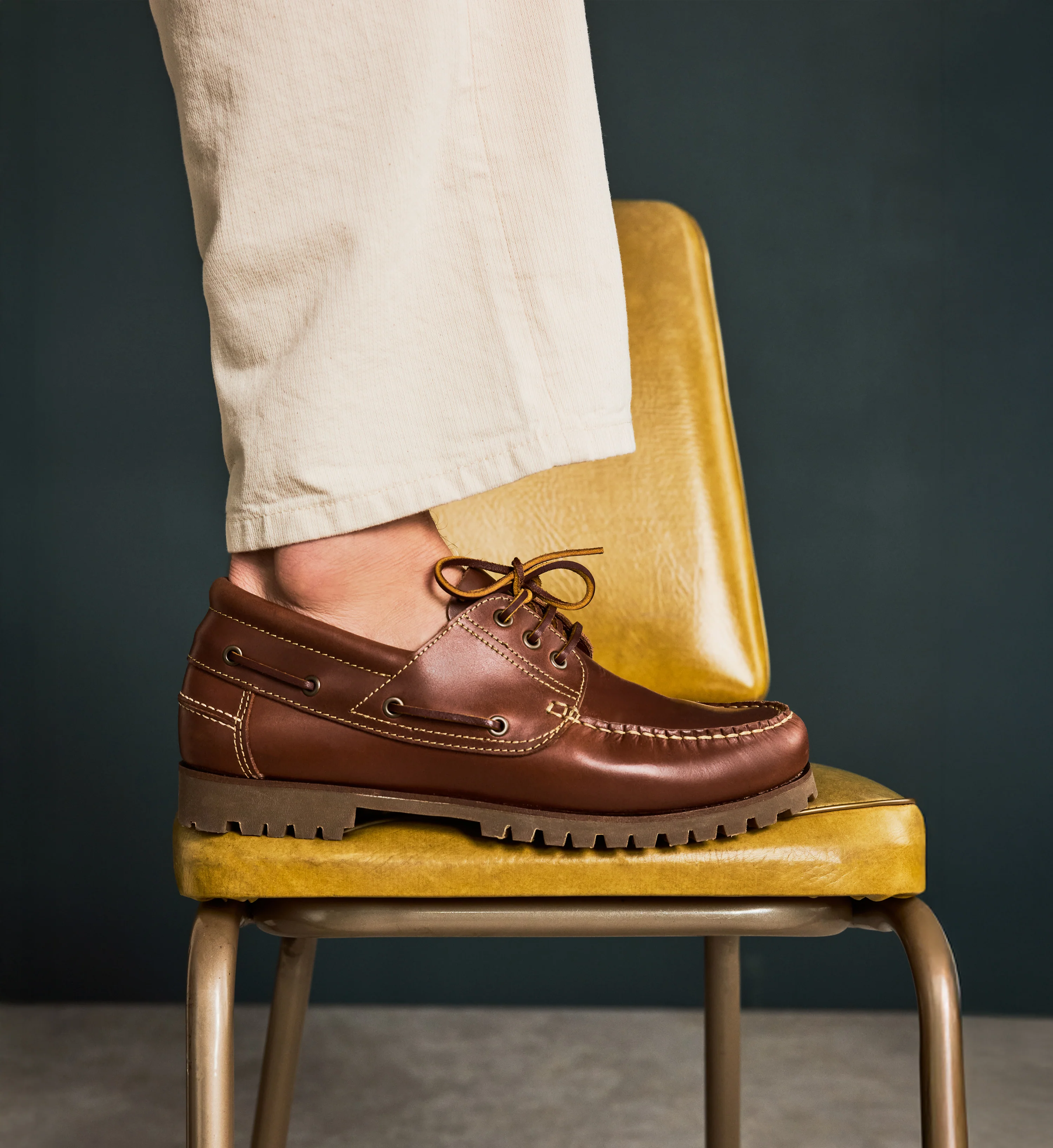 Vitallium Cognac Tan Leather Men's Casual Shoes