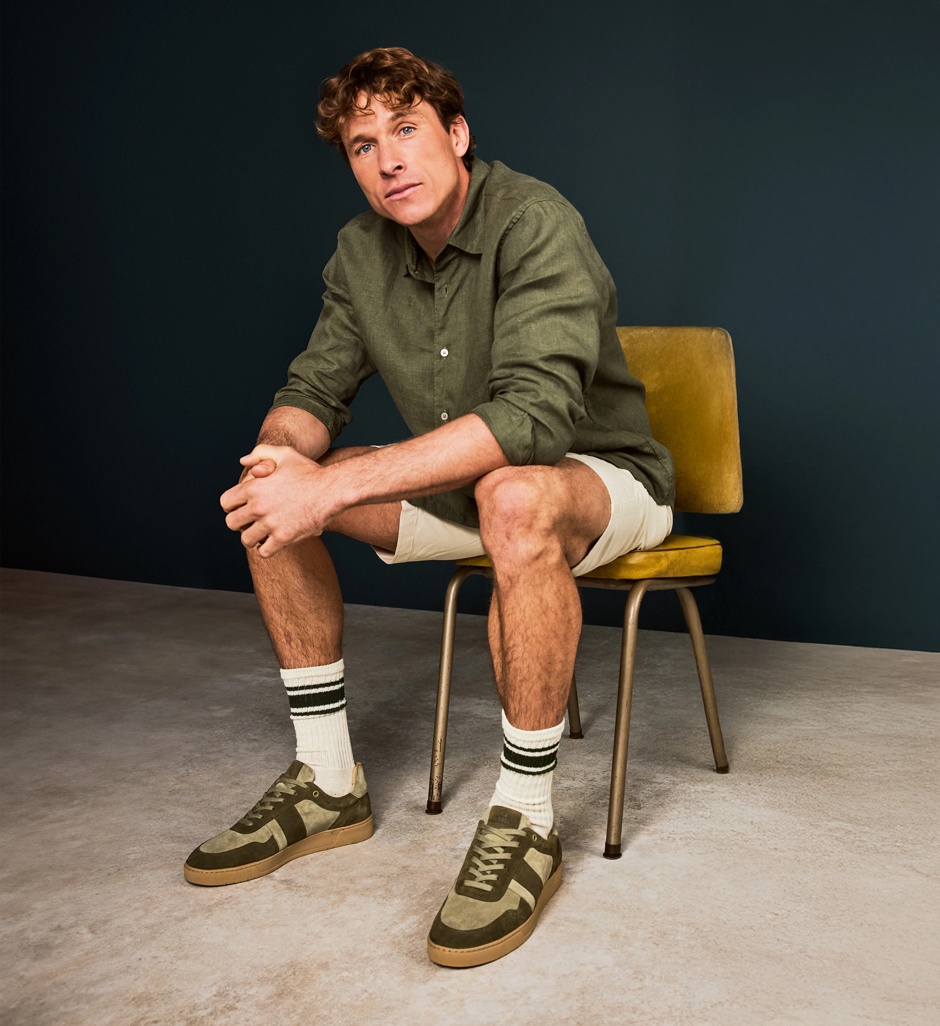 Caesium Olive Green Suede Men's Sneakers