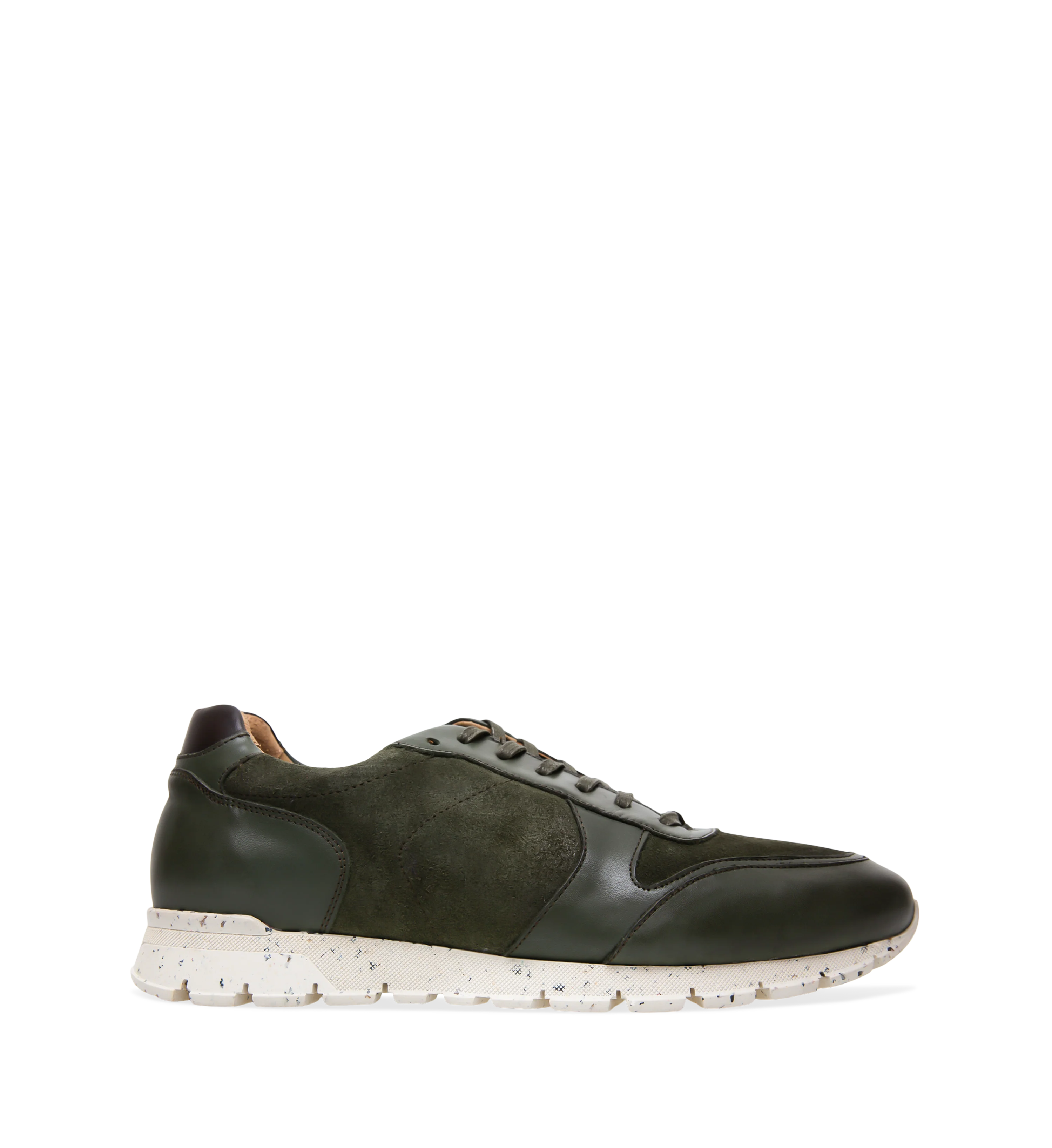 Erbium Olive Leather Sneakers