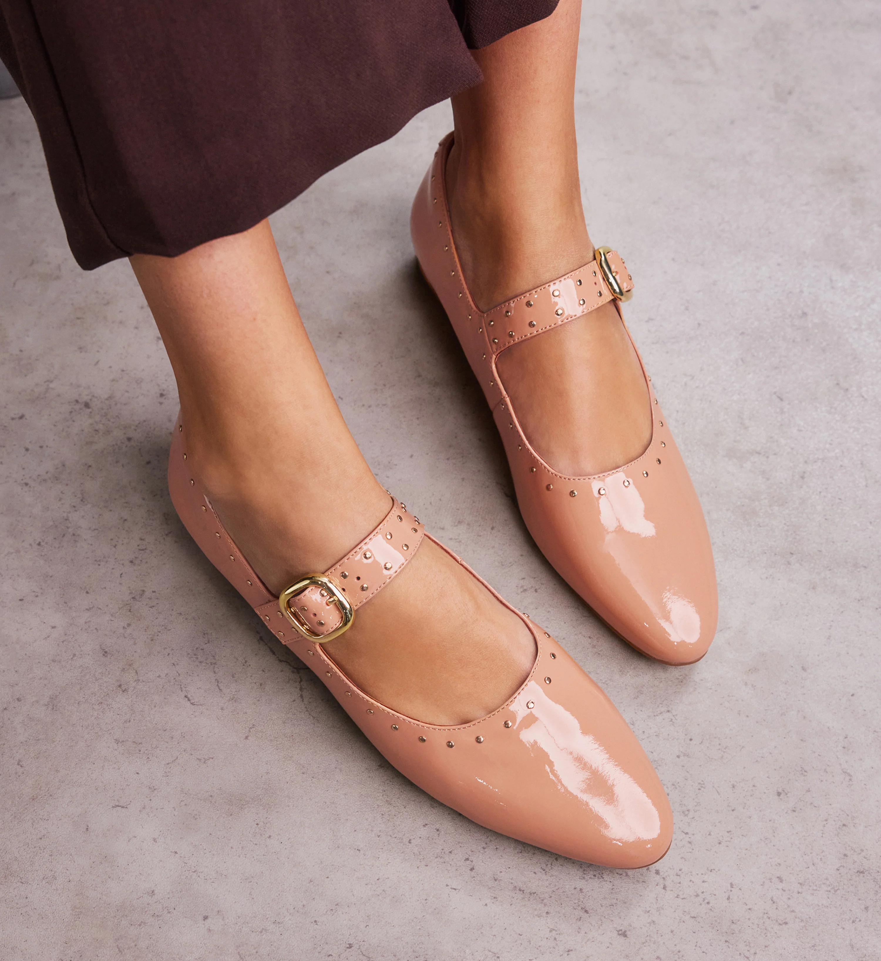 Tyto Blush Patent Leather & Hardware Ballet Flats
