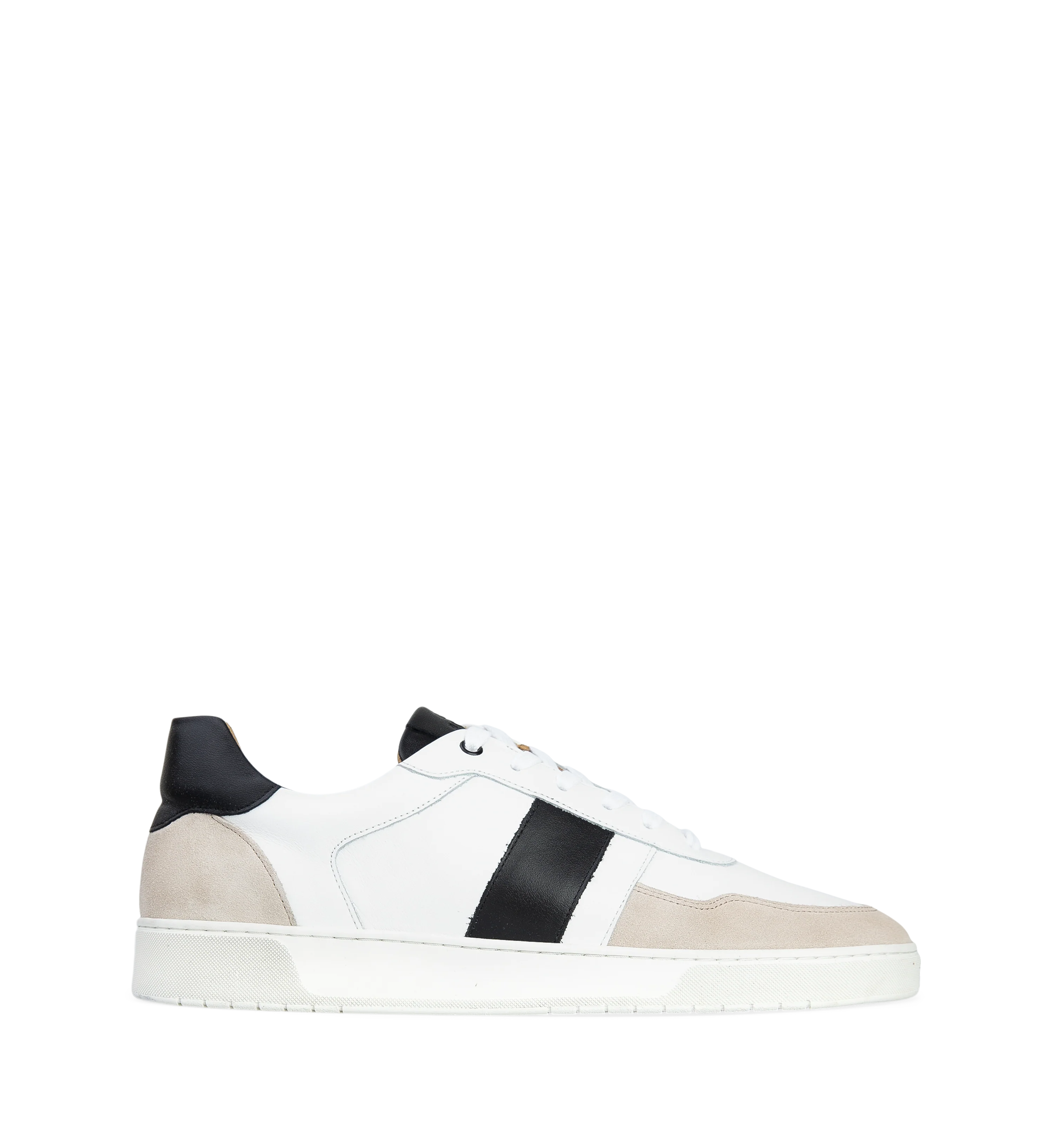 Caesium White & Black Leather Sneakers