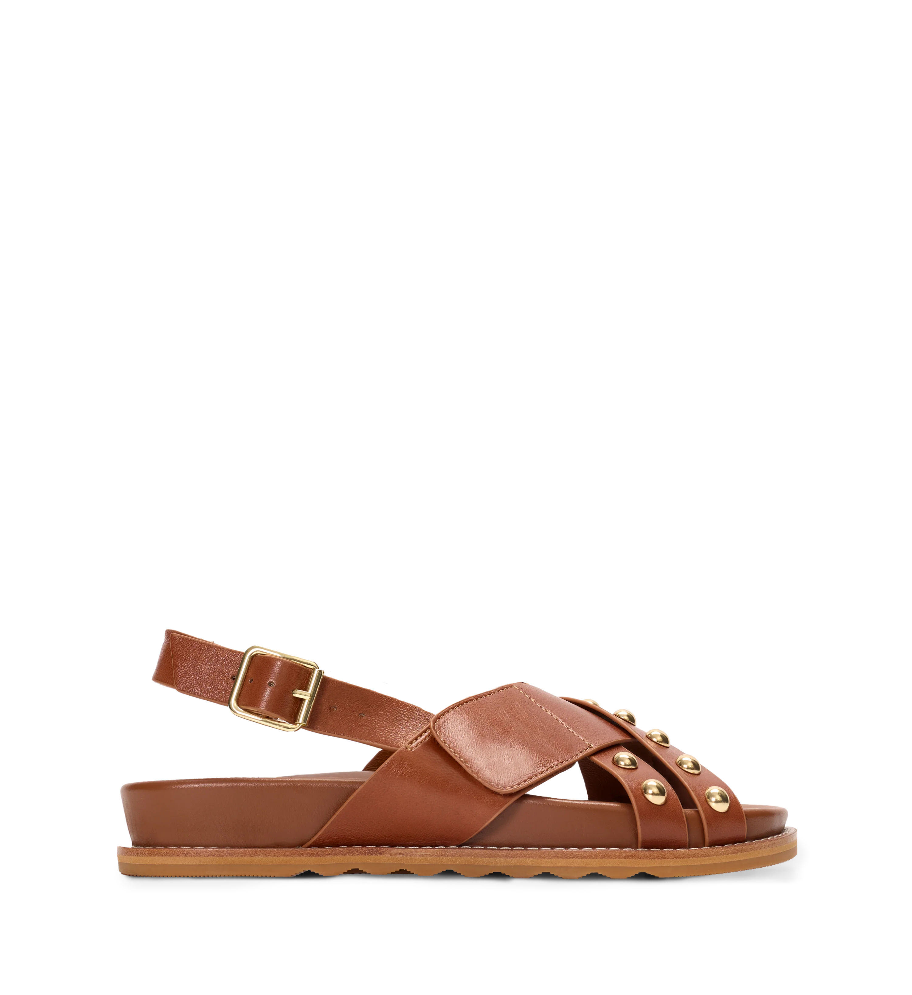 Spindalis Tan Leather & Hardware Chunky Sandals