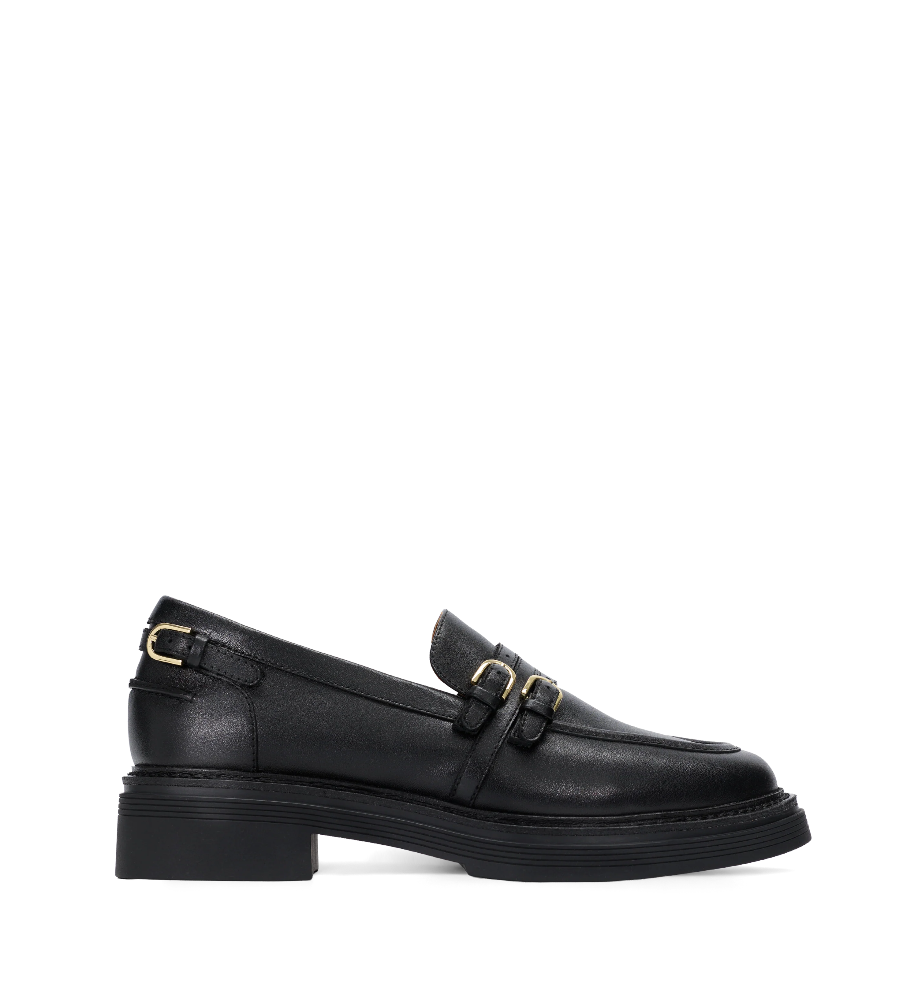 Woodlark Black Leather Loafers
