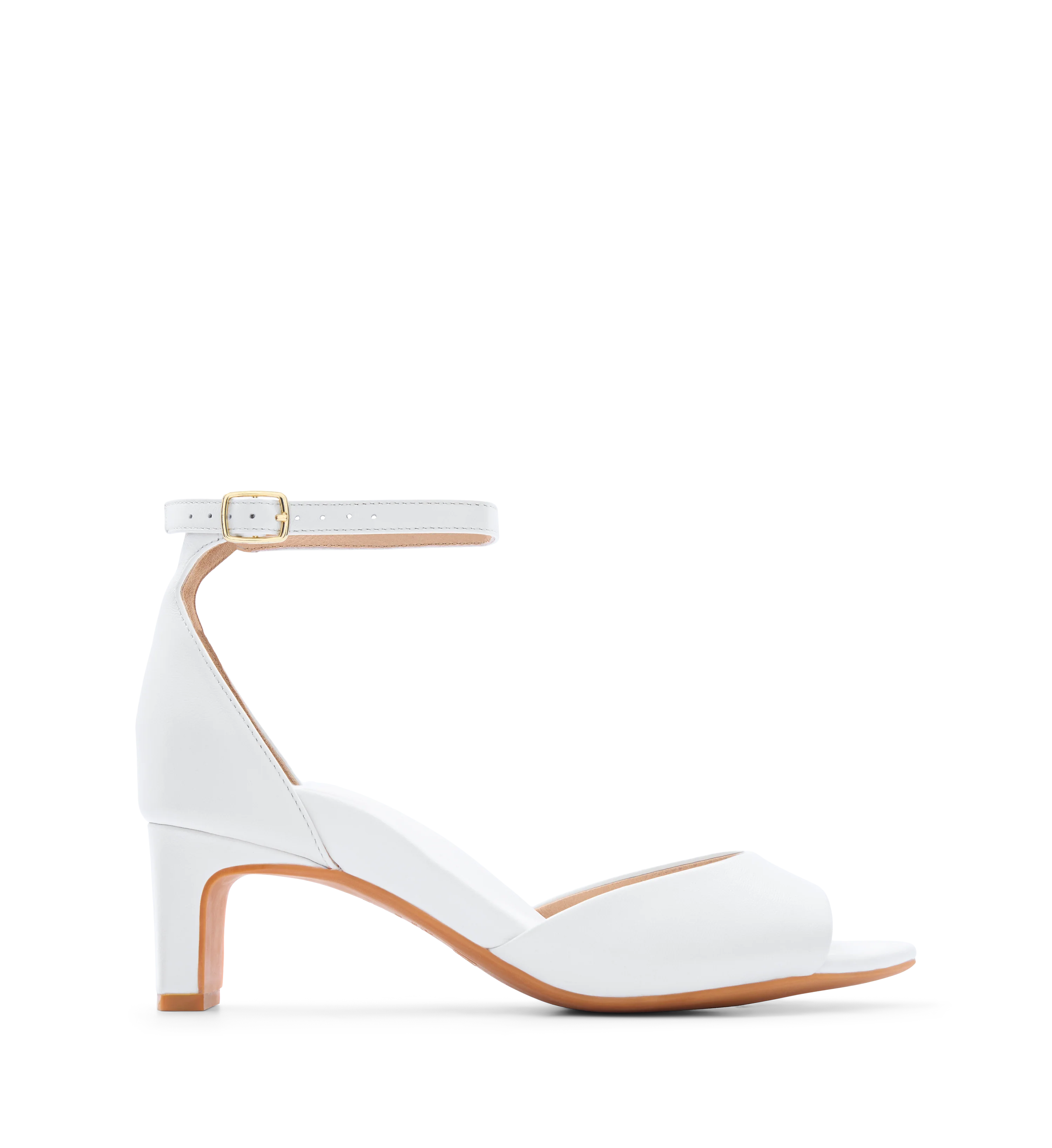 Sula Off White Leather Low Heels