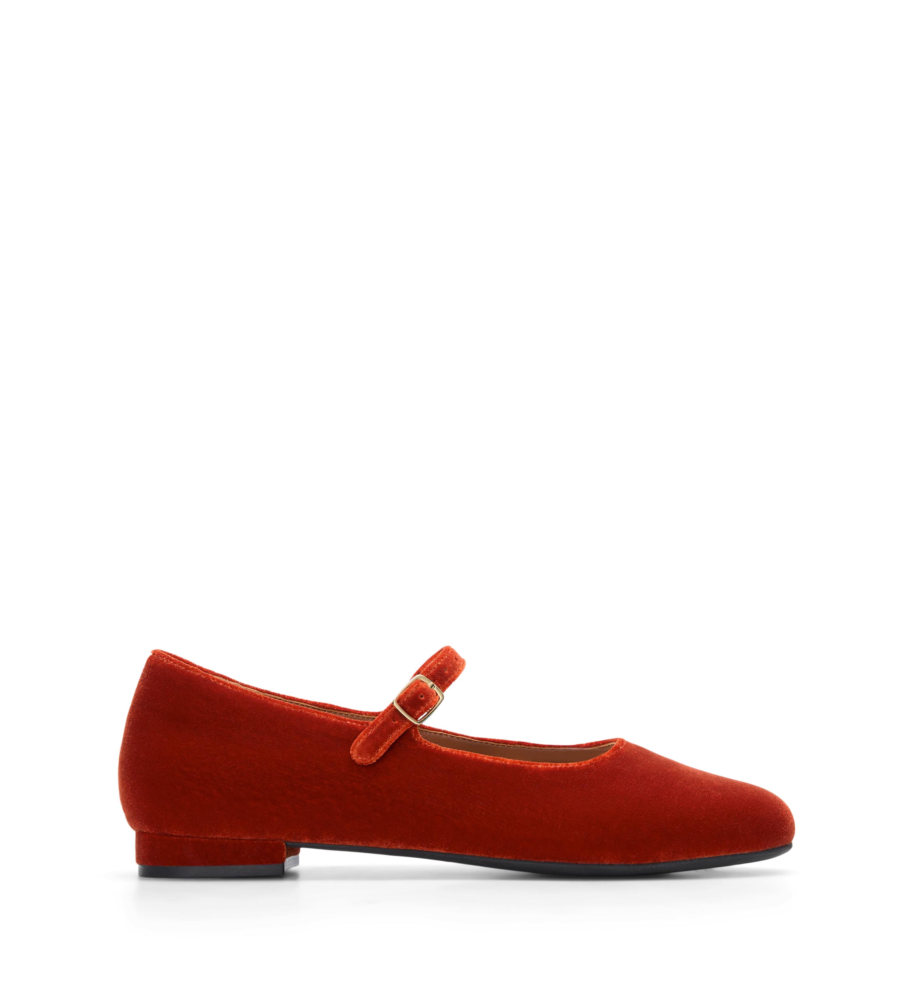 Whydah Rust Velvet Ballet Flats