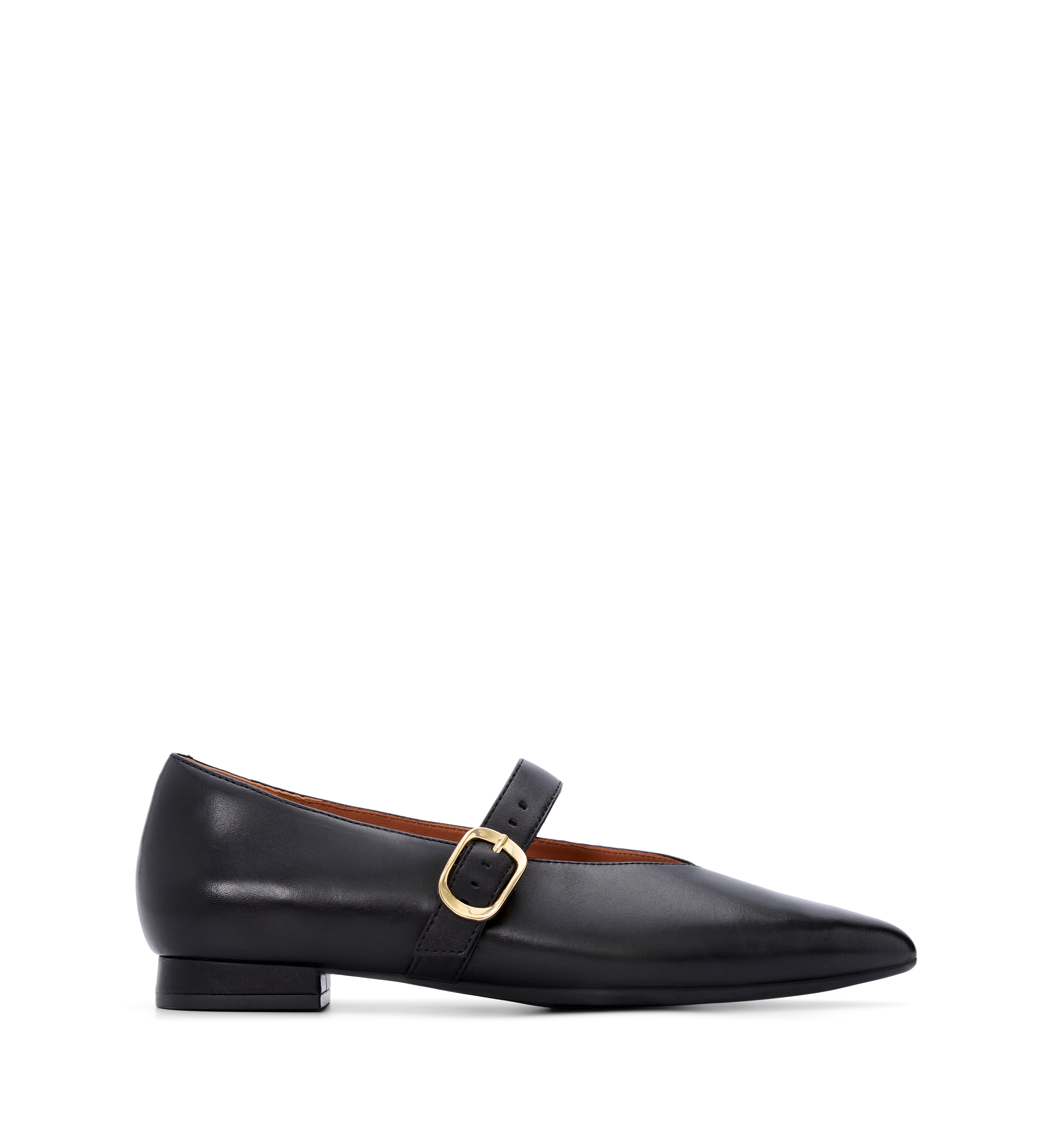 Freira Black Leather Ballet Flats