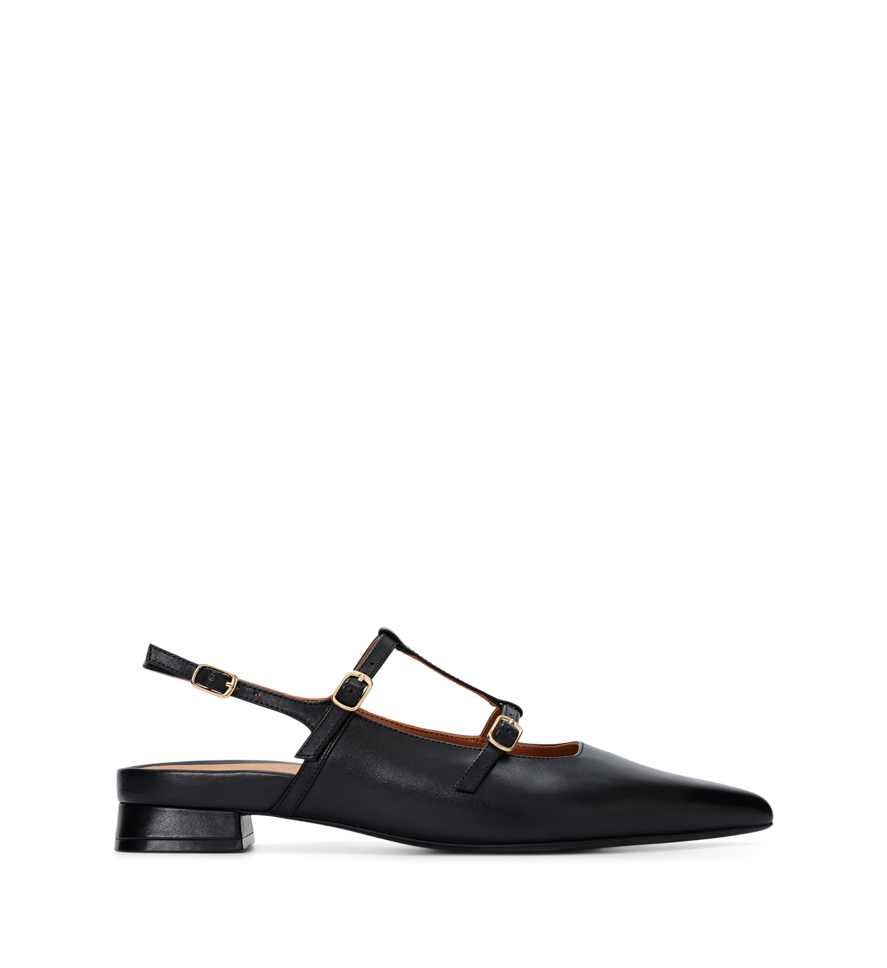 Kite Black Leather Flats