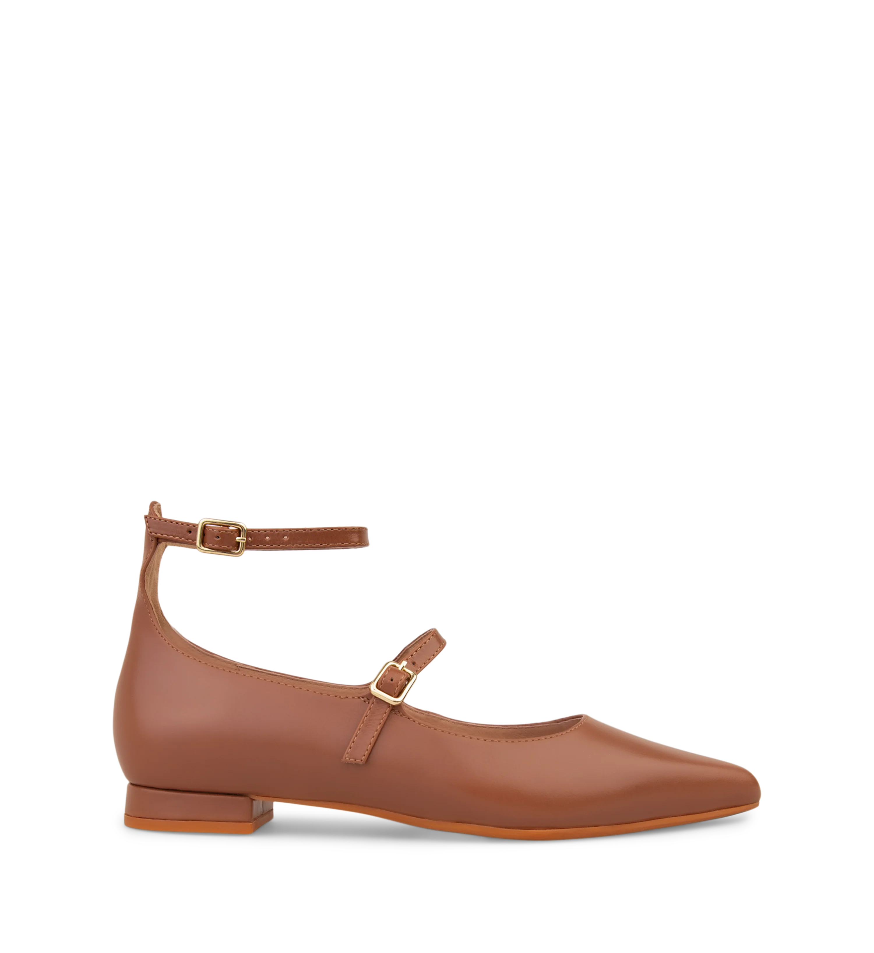 Obbia Cappuccino Boxed Leather Ballet Flats