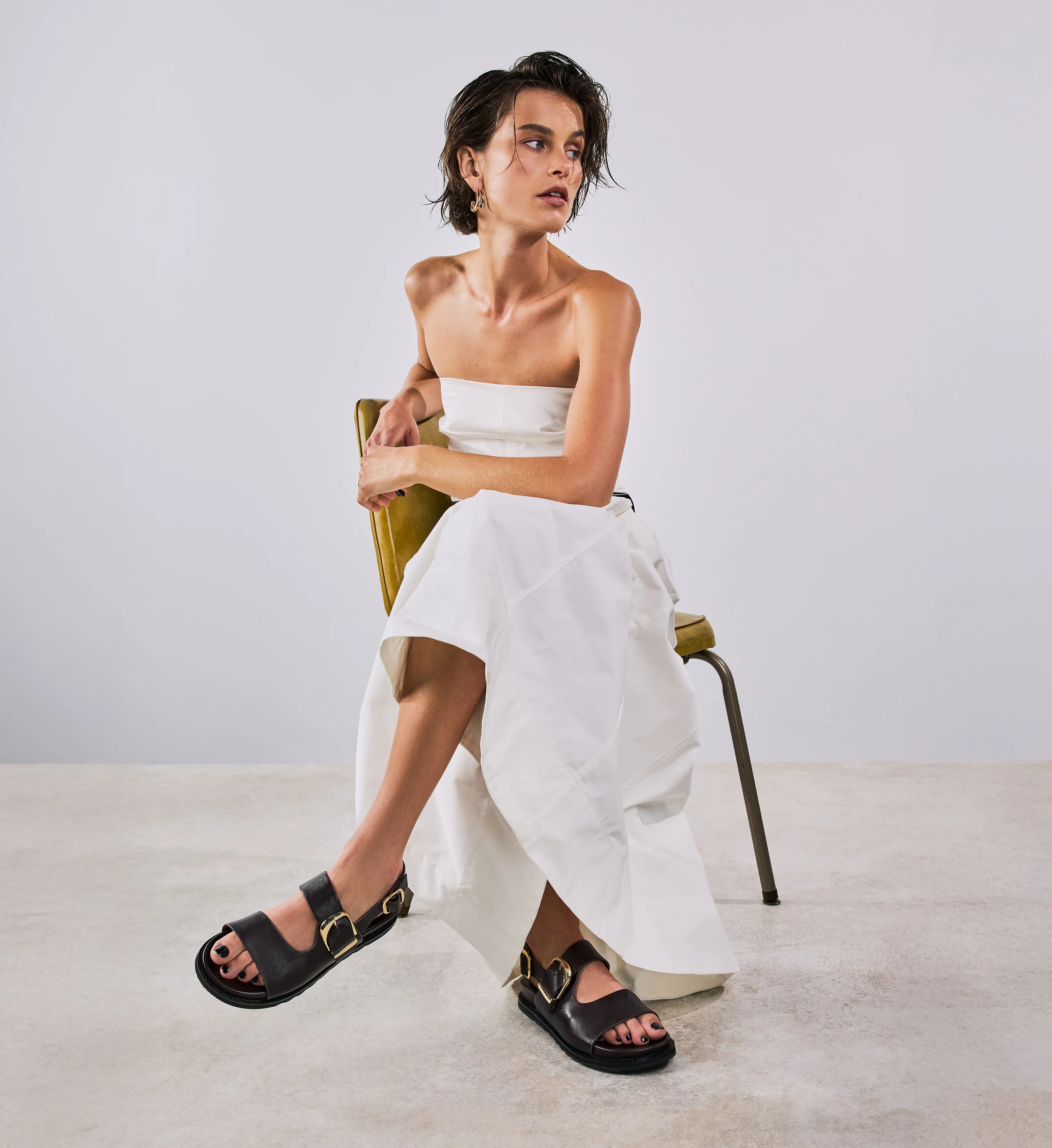 Turnstone Chocolate Brown Leather Chunky Sandals