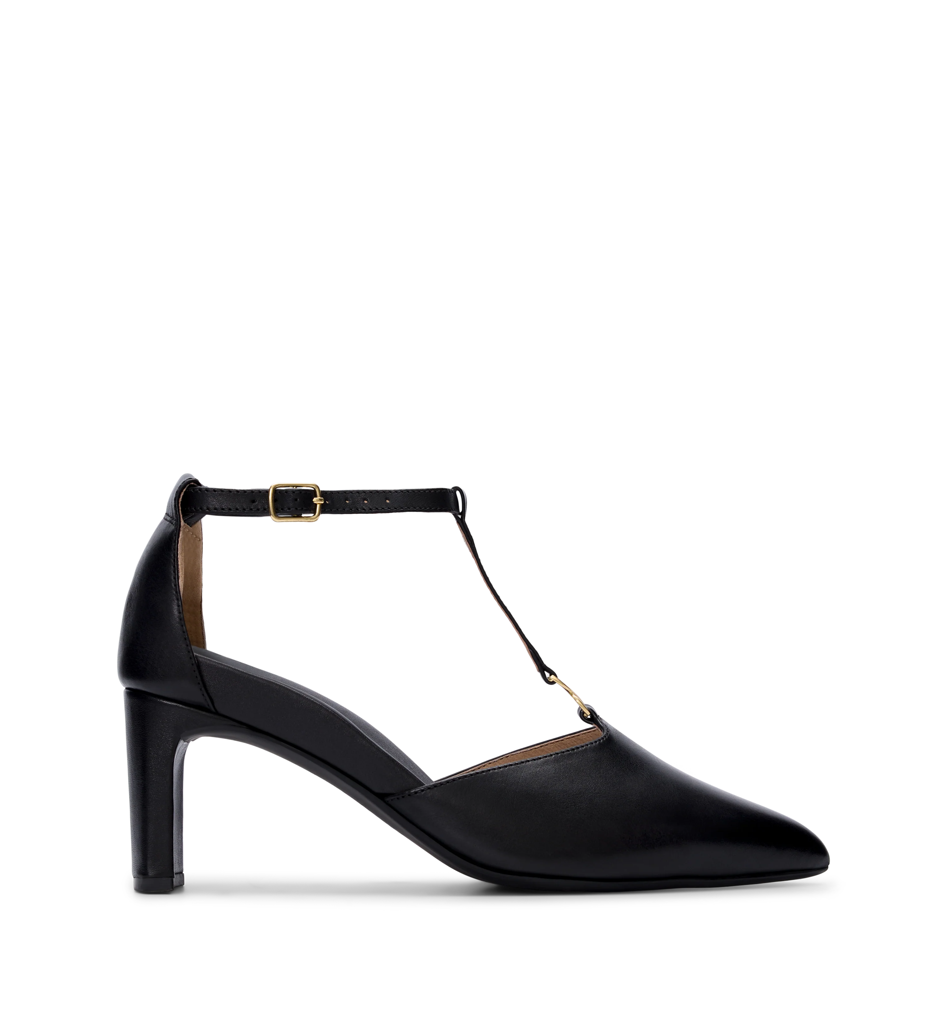 Piaya Black Leather & Hardware High Heels
