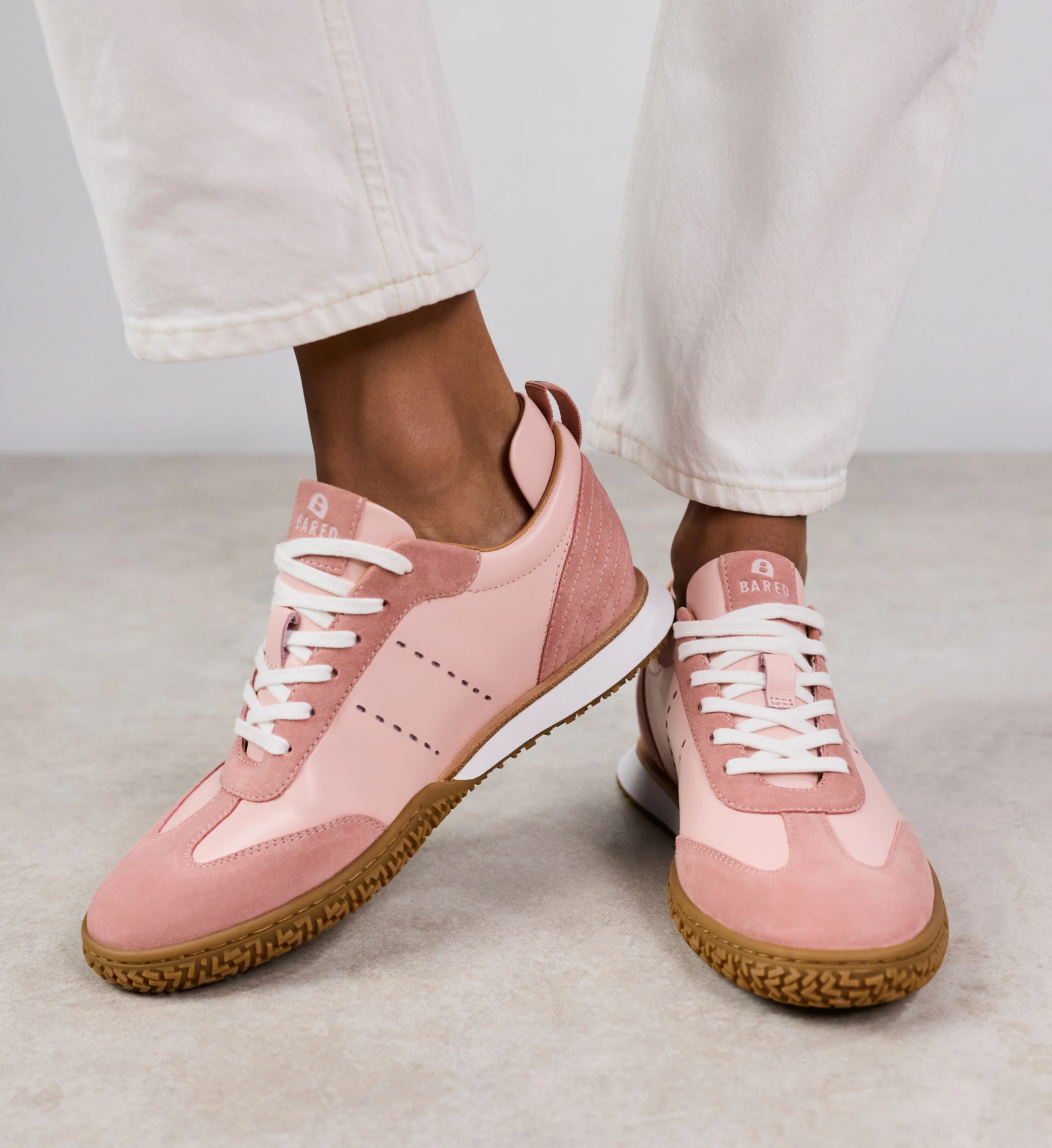 Mockingbird Pink Leather & Suede Sneakers