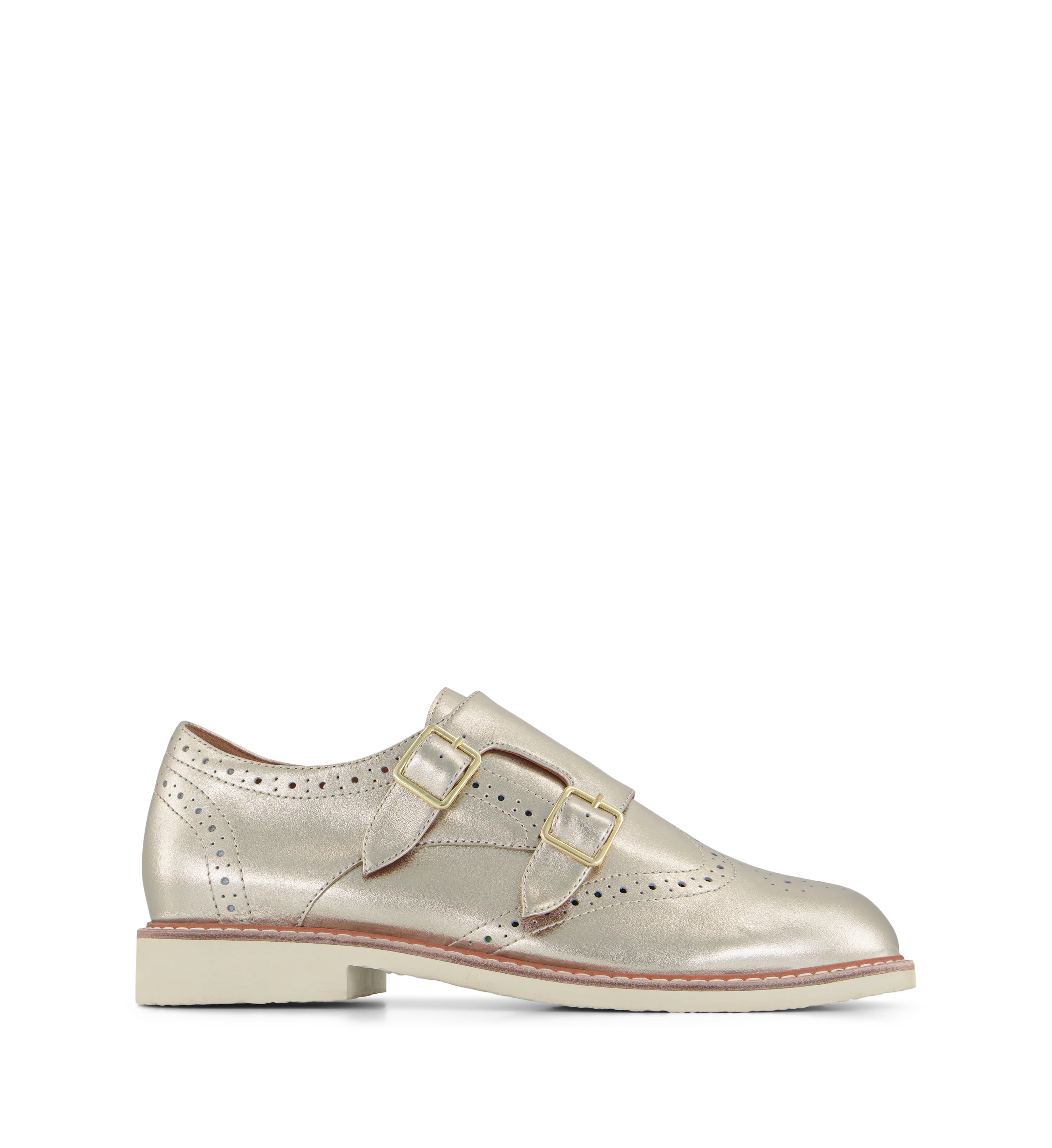 Monklet Soft Gold Leather Monks