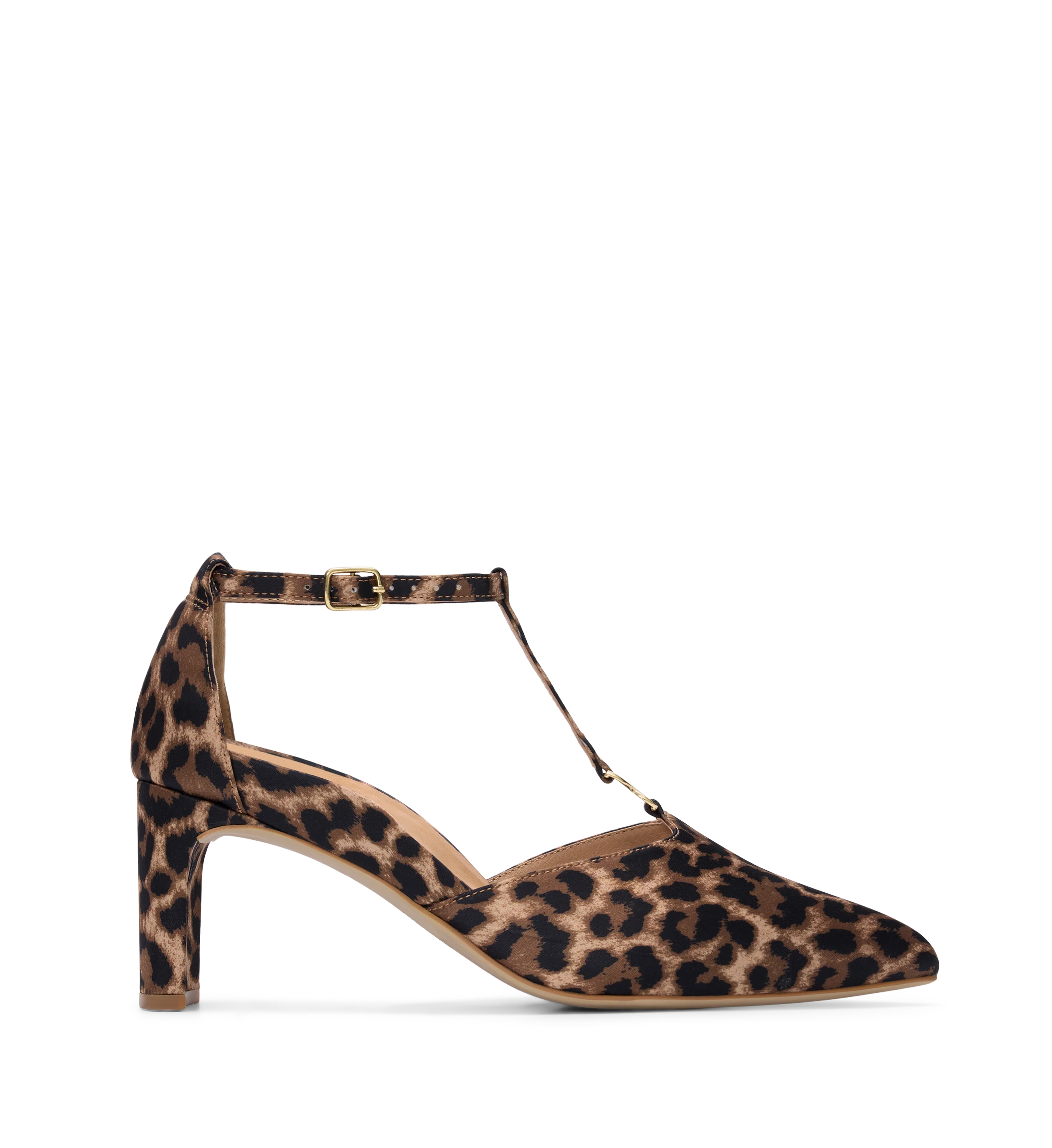 Piaya Leopard Print Satin & Hardware High Heels