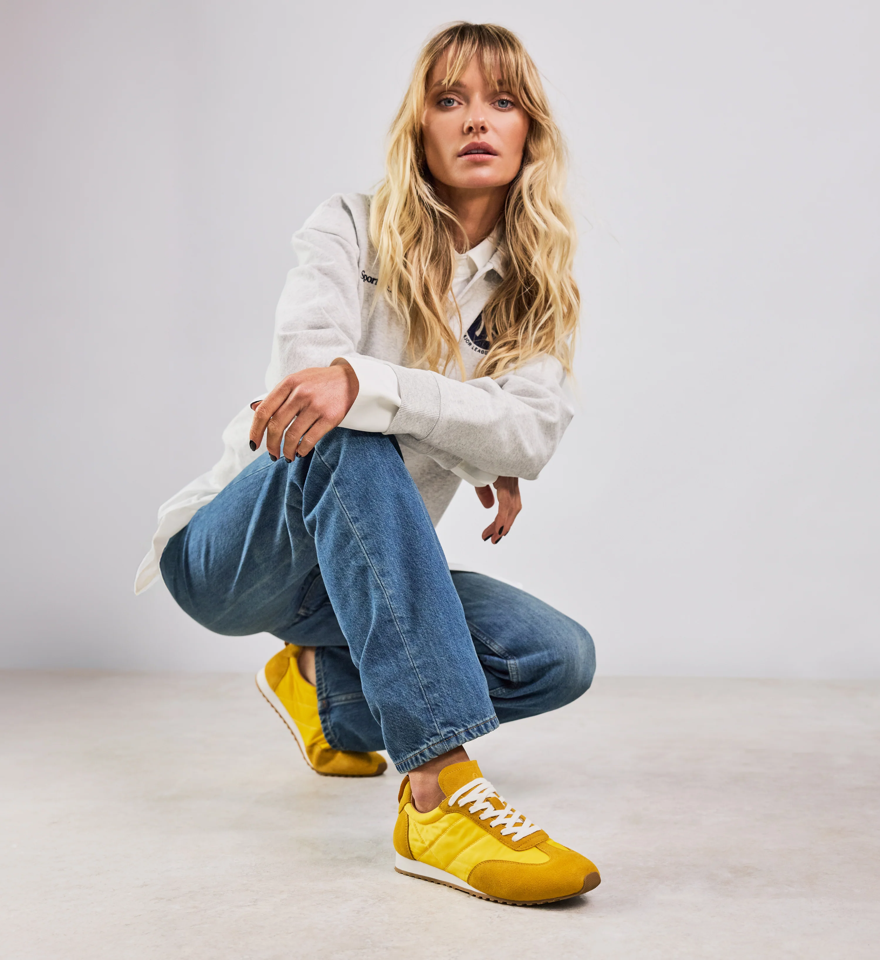 Gavia Mustard Ripstop & Suede Sneakers