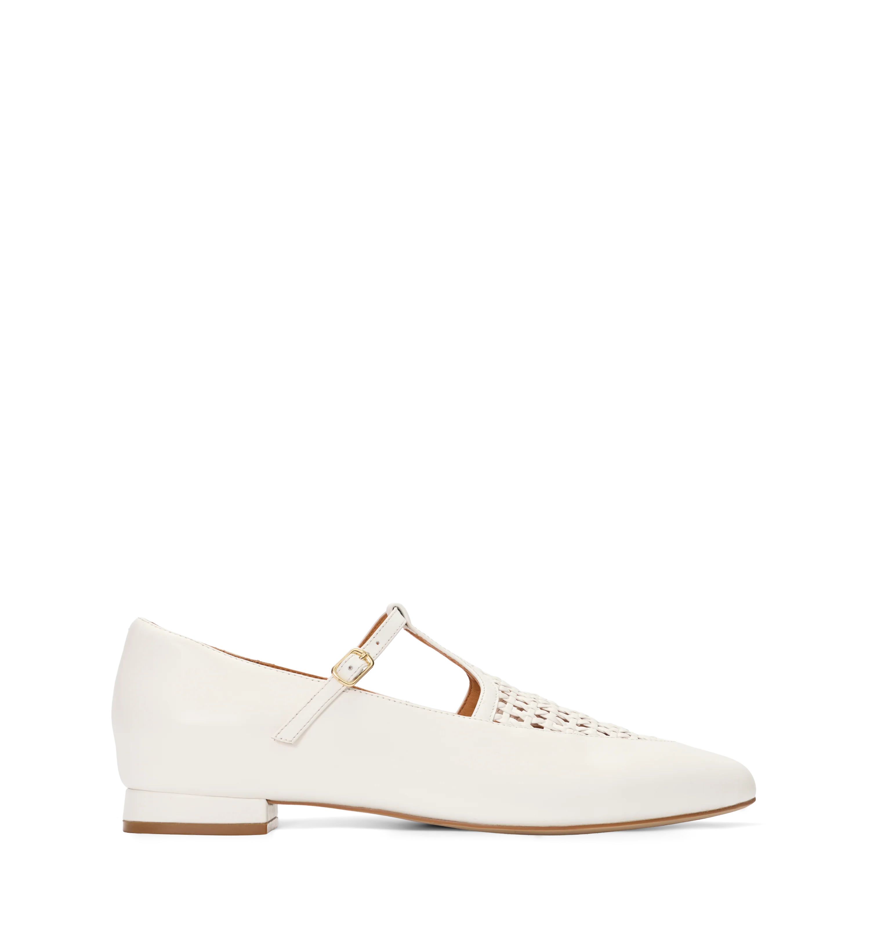 Galah White Woven Leather Casual Flats