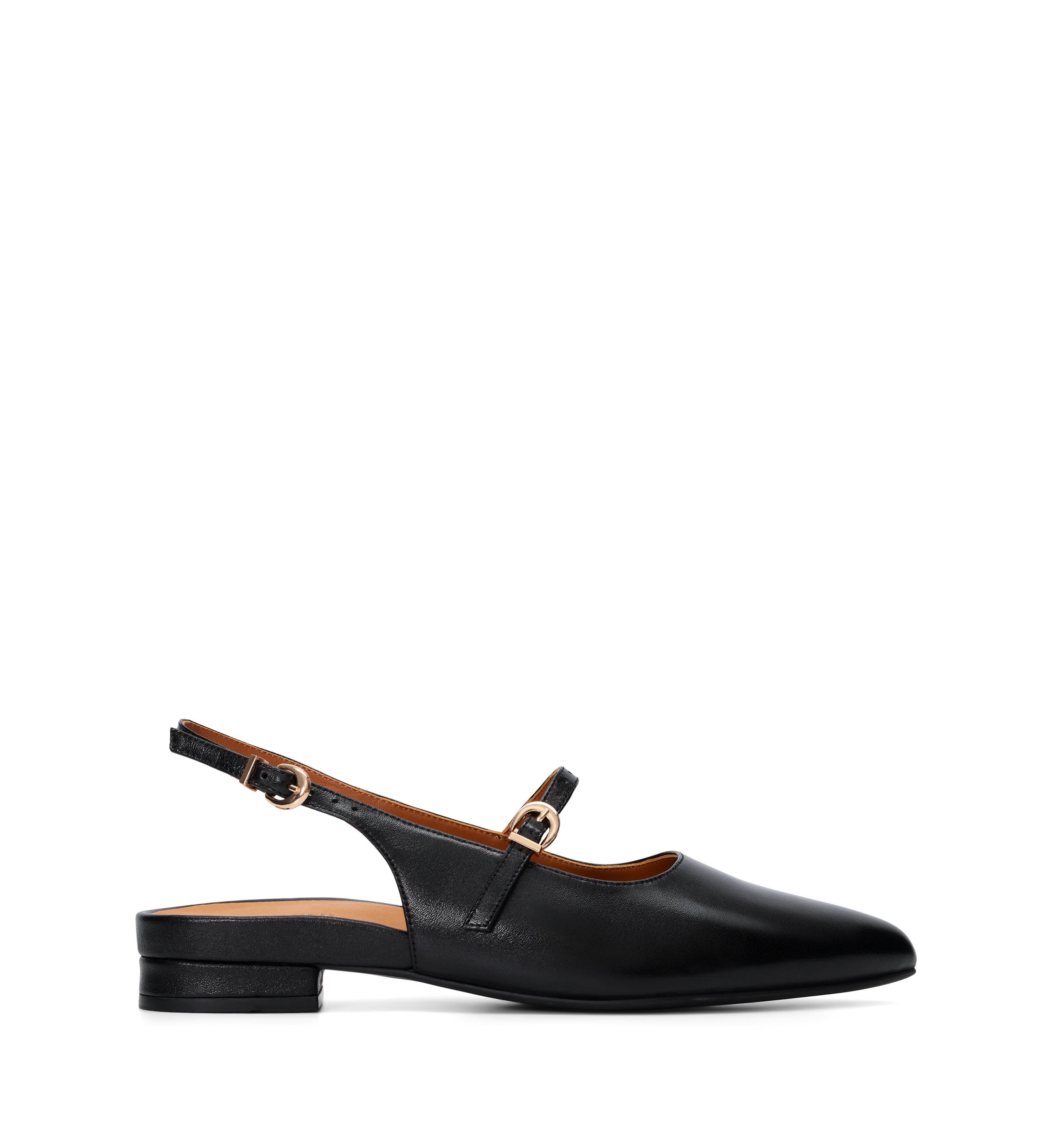 Mountaingem Black Leather Flats