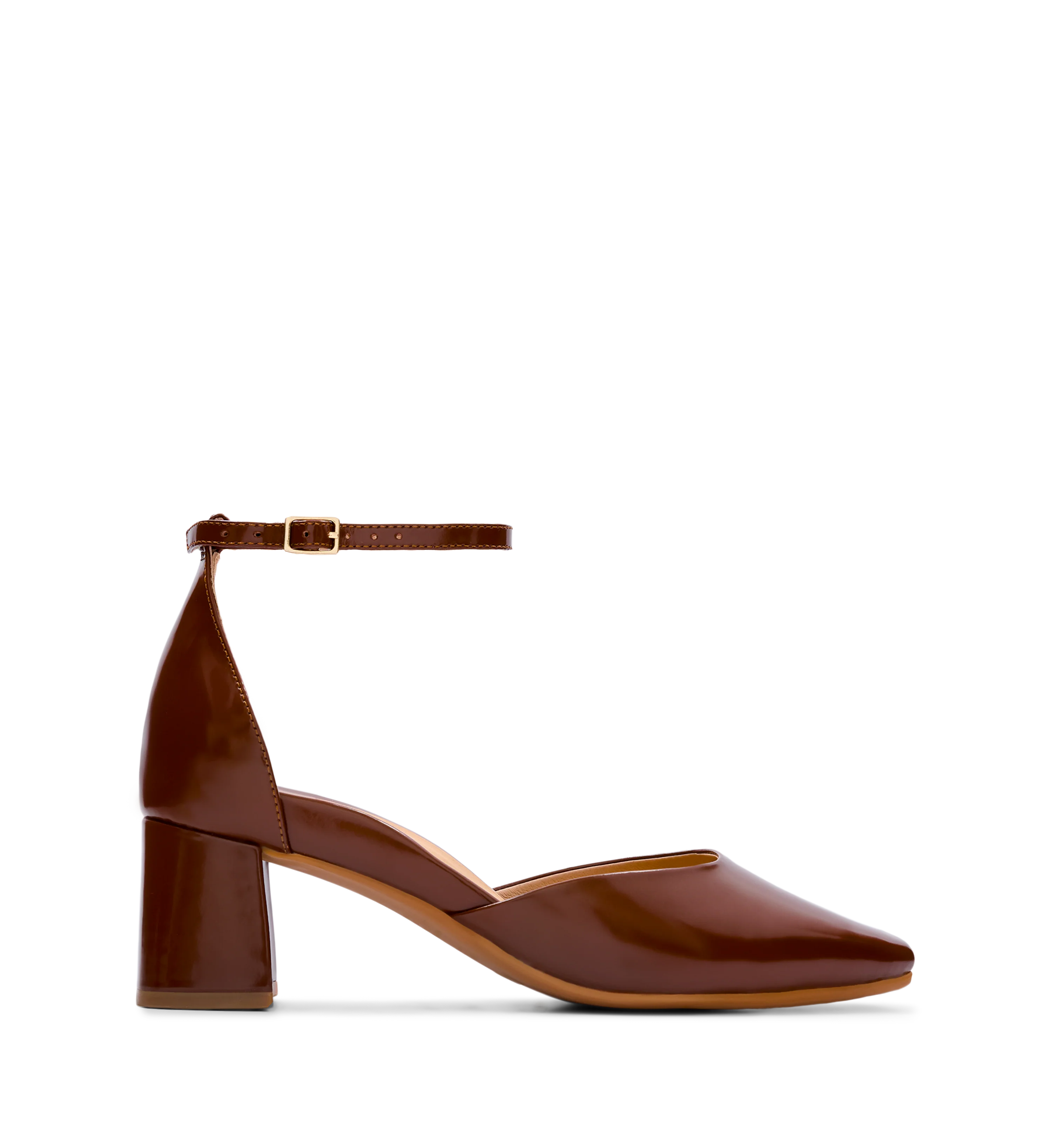 Gavilan Hazelnut Tan Patent Leather Low Heels