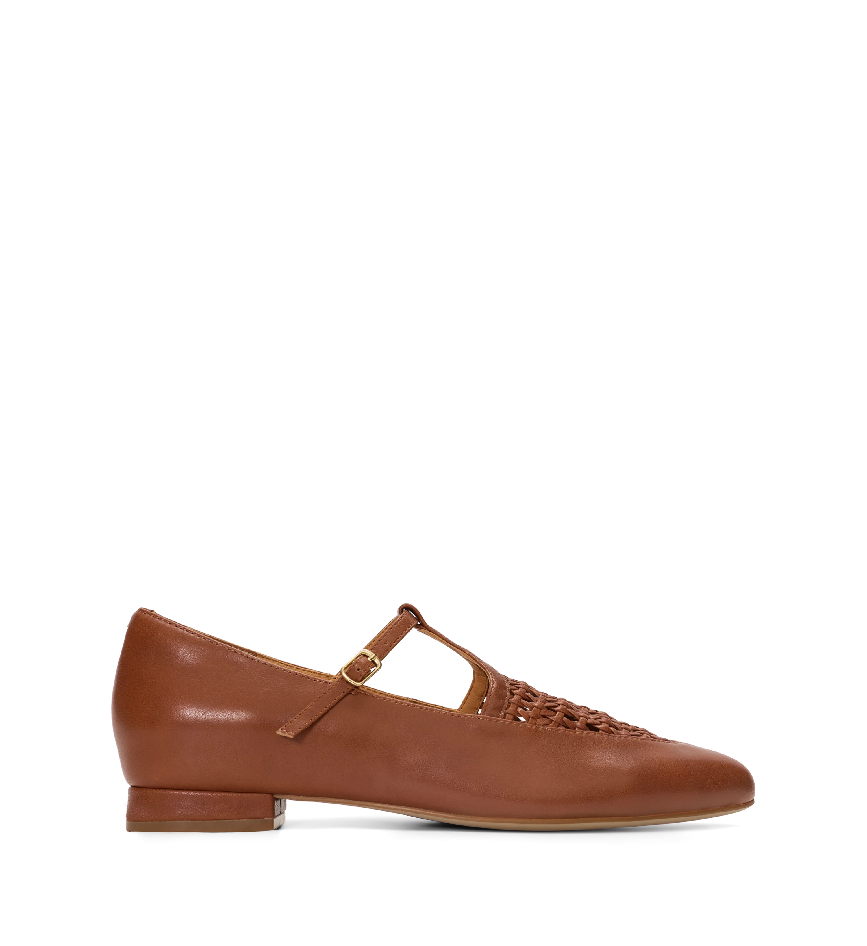 Galah Tan Woven Leather Casual Flats