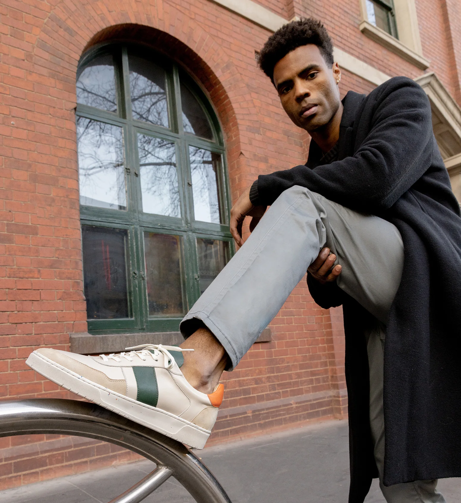 Caesium Ecru Leather Sneakers